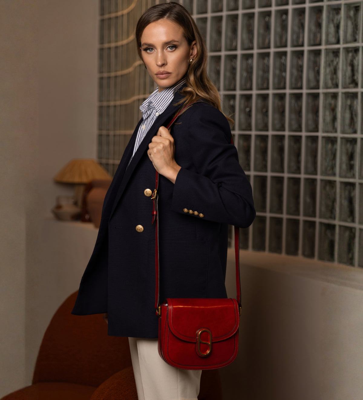 Leren zadeltas crossbodytas voor dames - Villette