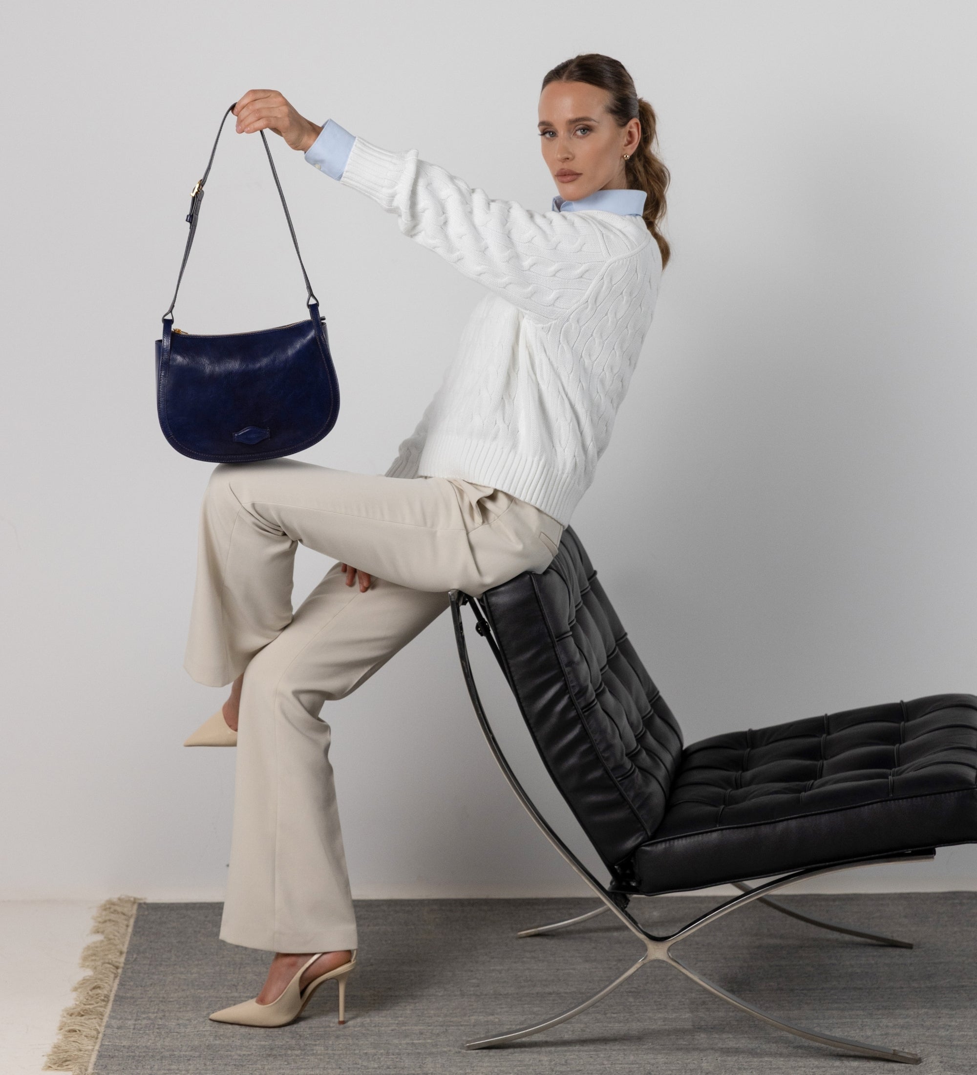 Leren hobotas voor dames - La Noia