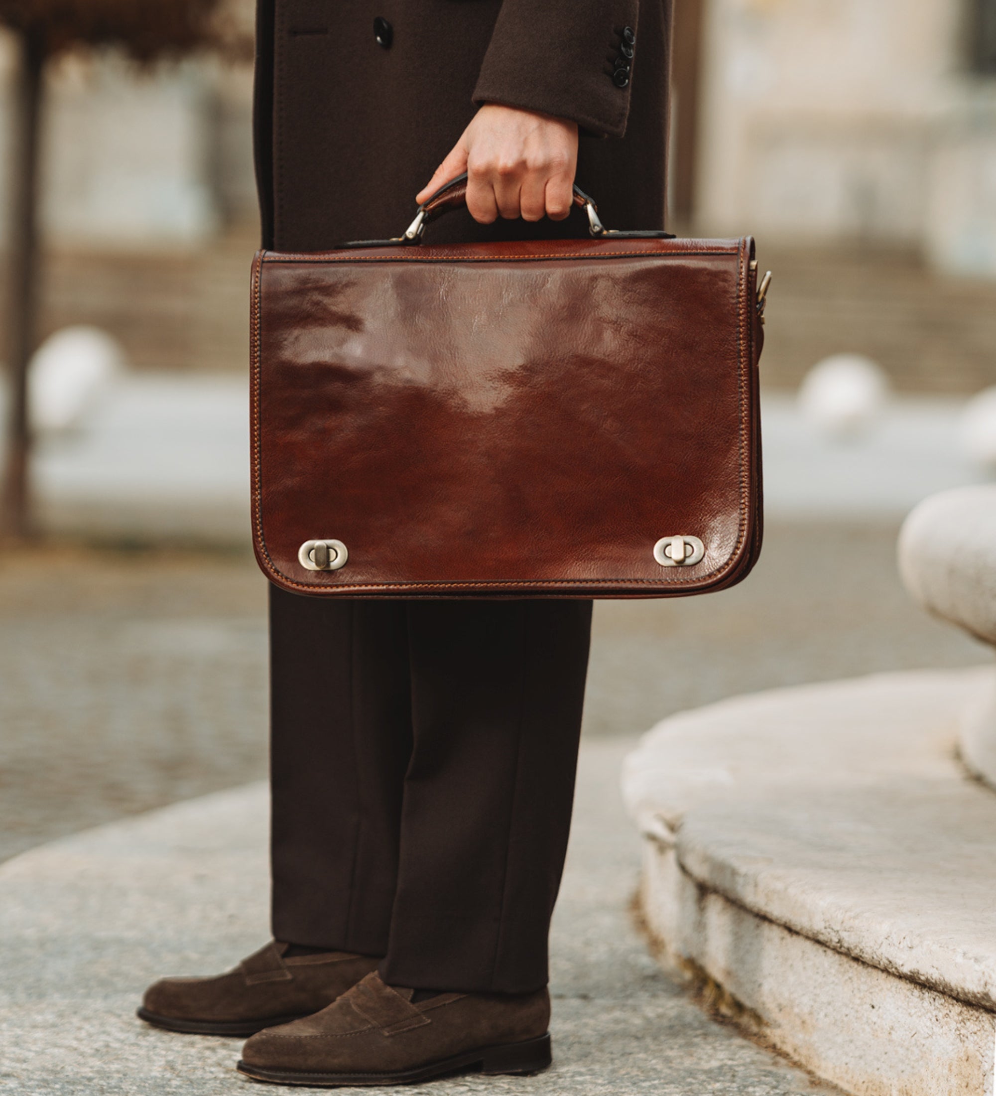 Leren aktetas laptoptas - Illusions