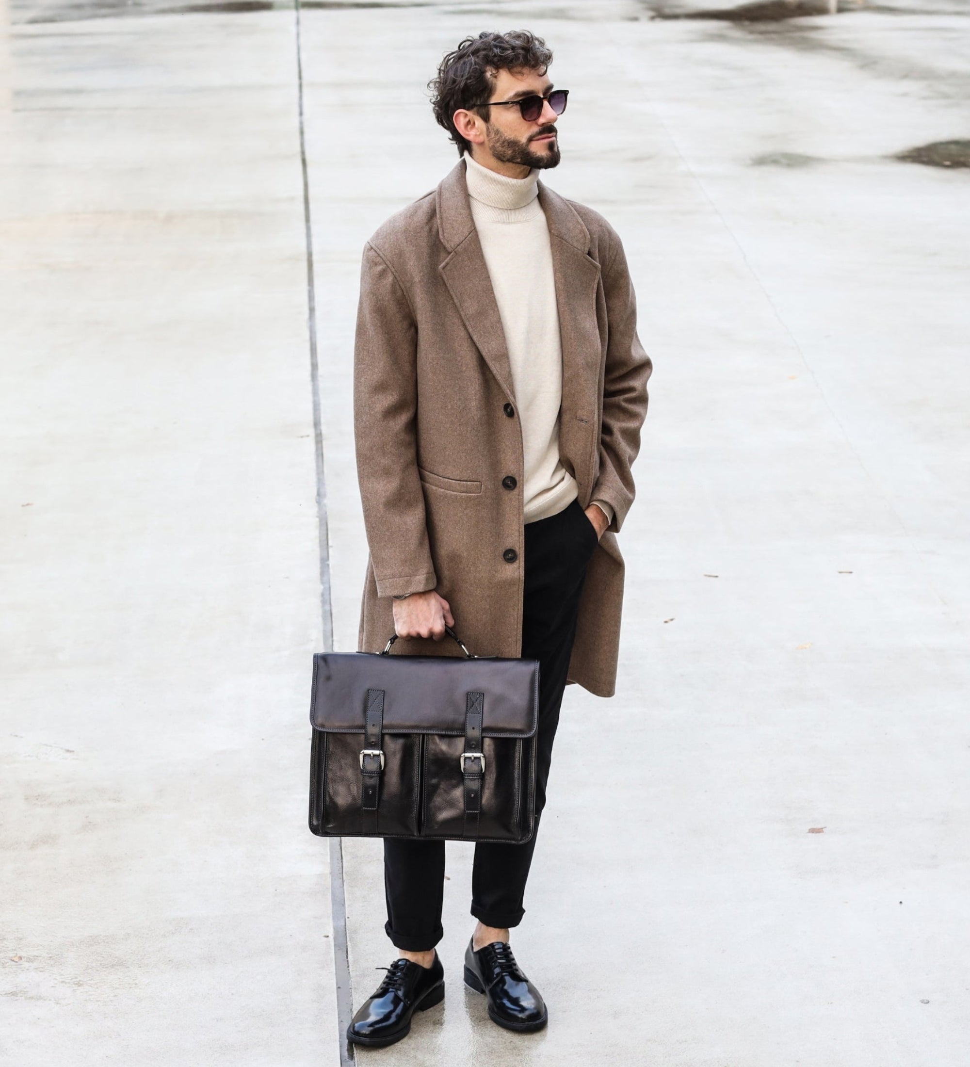 Leren aktetas satchel tas - The Time Machine