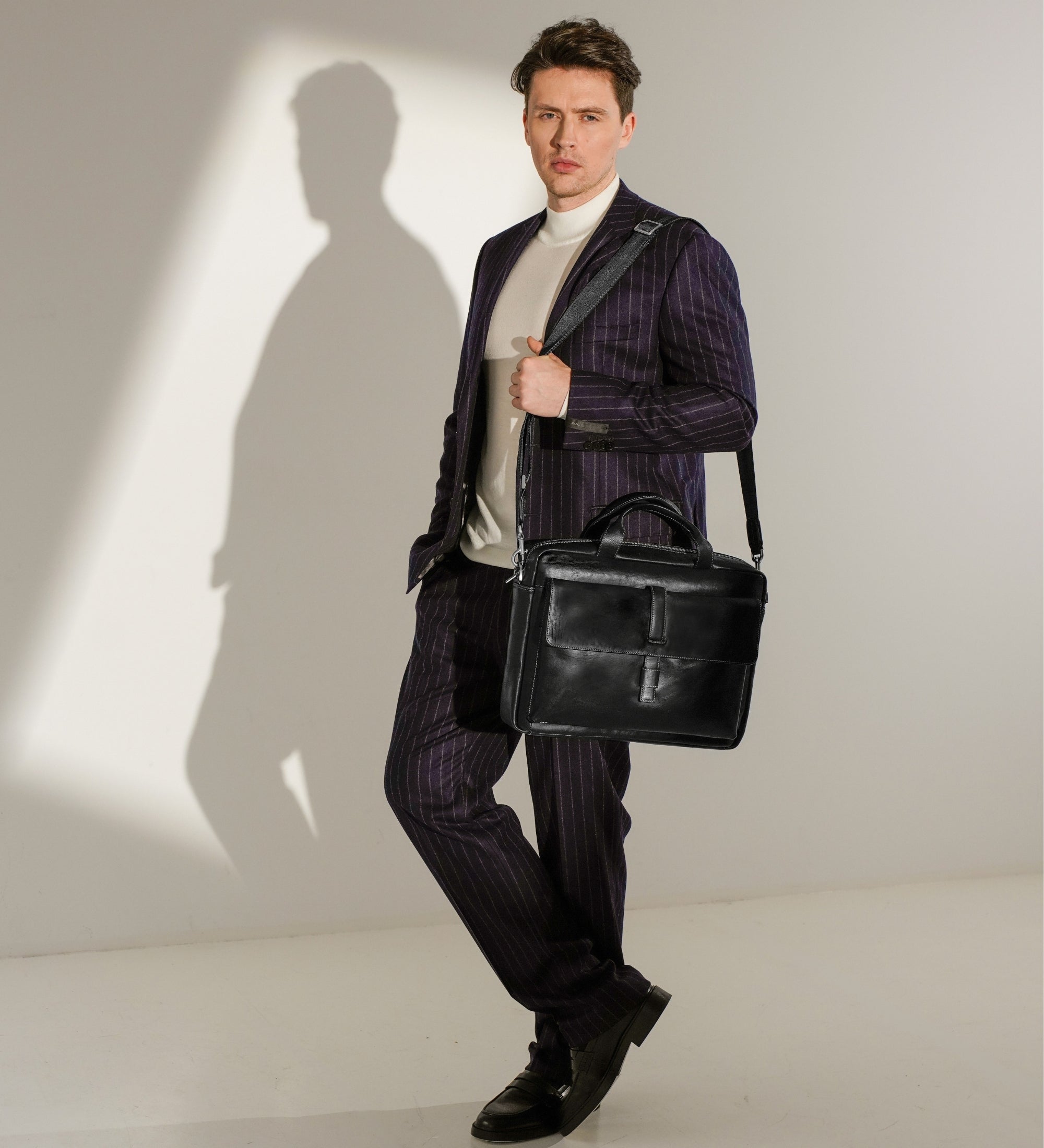 Grote leren aktetas laptoptas - The Chateau