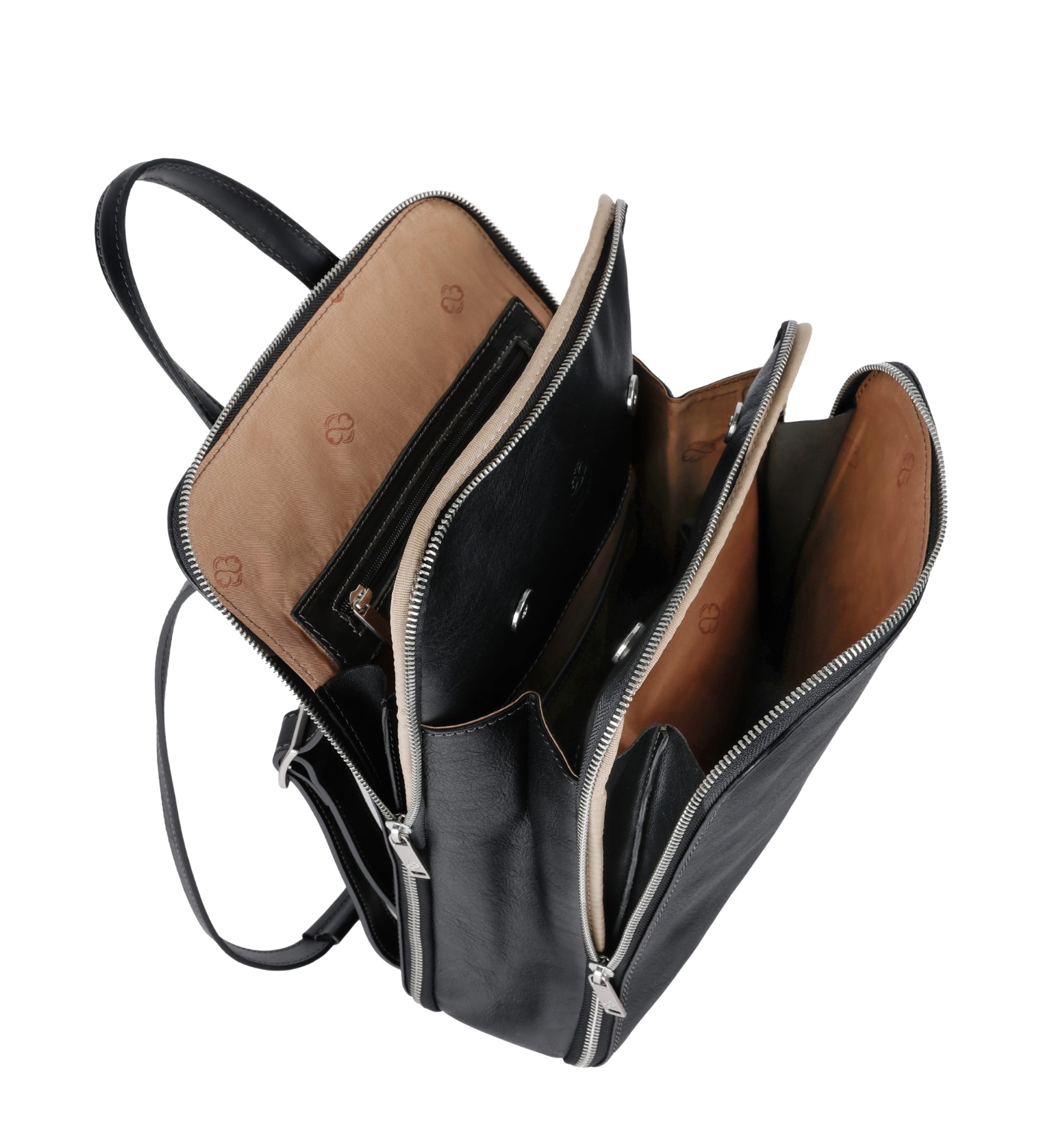 Veelzijdige leren rugtas schoudertas voor dames - Clarissa