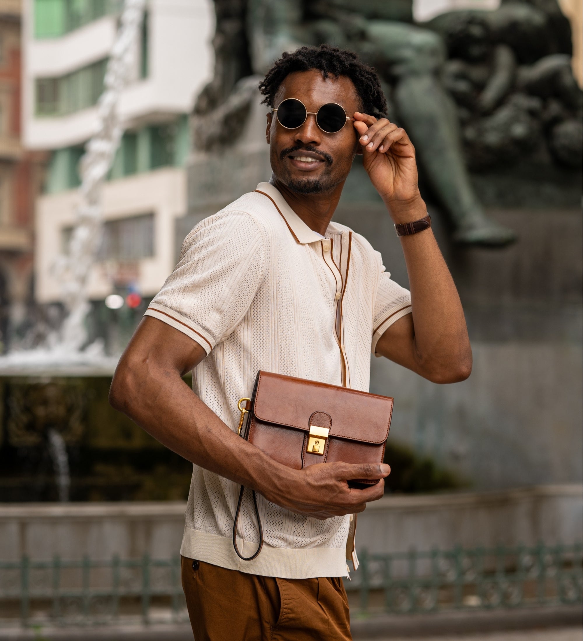 Leren clutch compacte handtas - The Maltese Falcon
