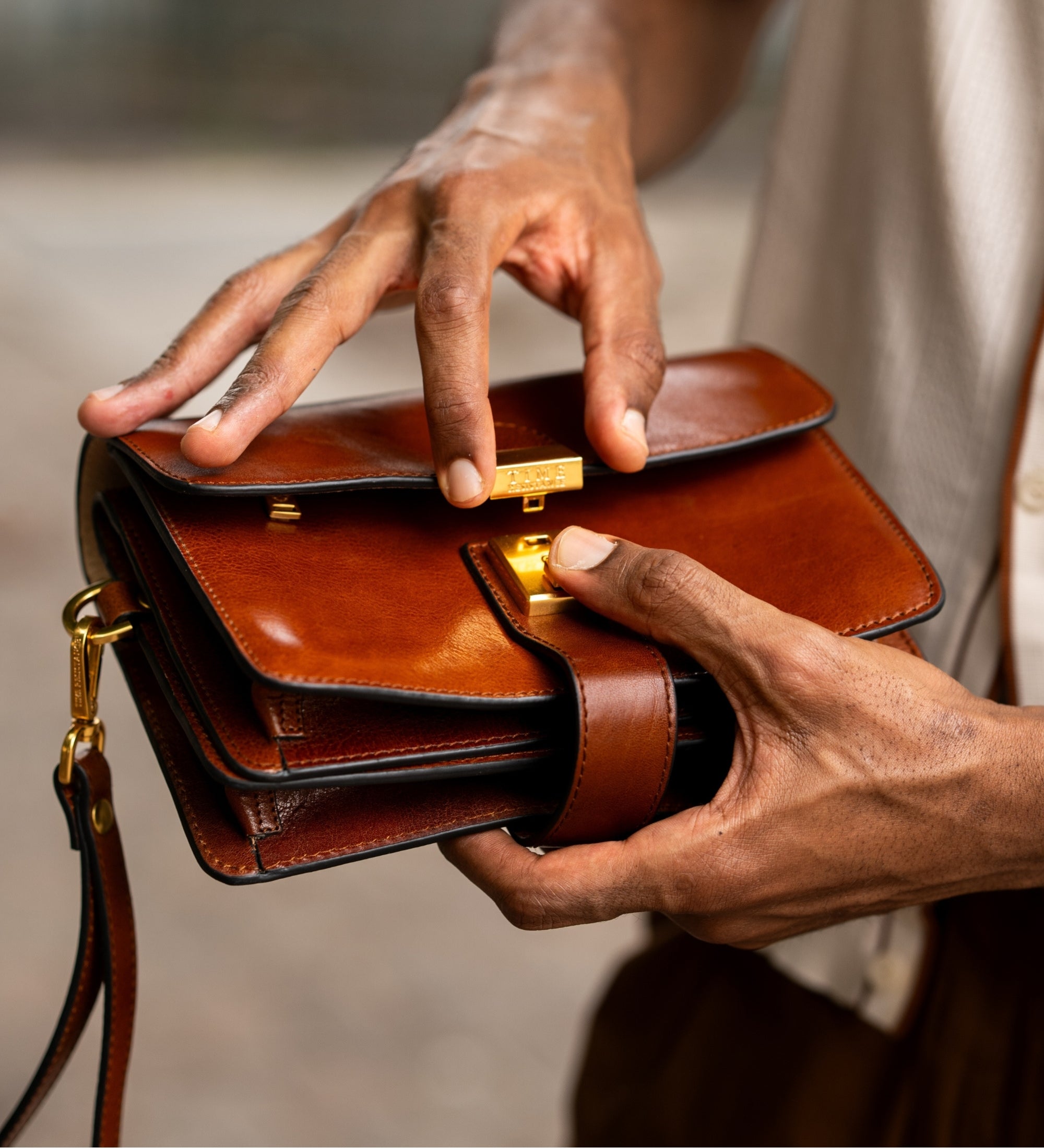 Leren clutch compacte handtas - The Maltese Falcon