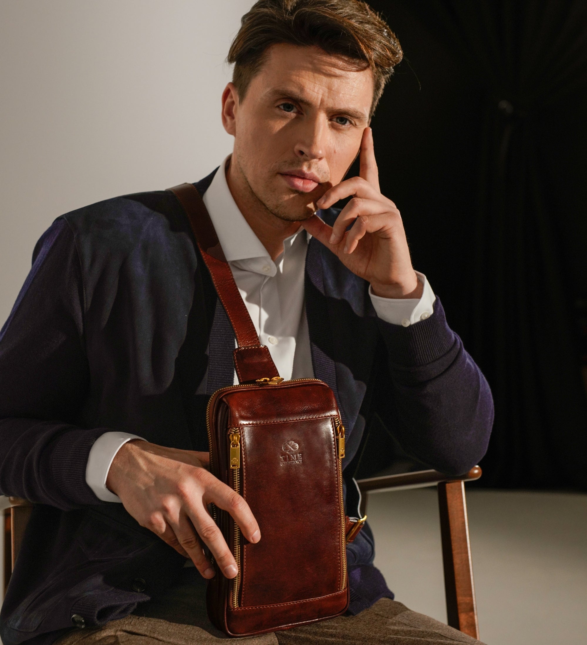 Leren sling bag borsttas - Kim