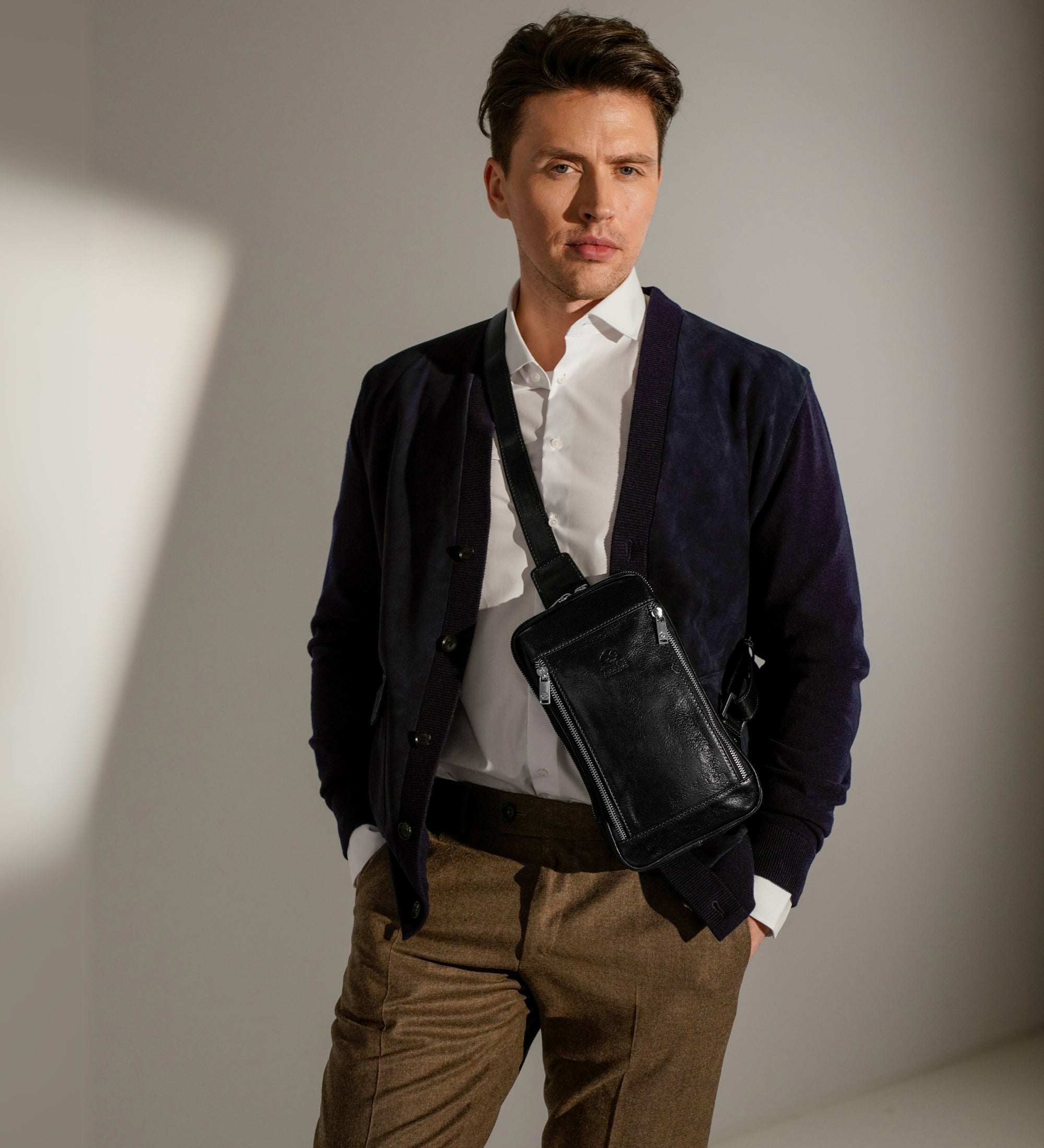 Leren sling bag borsttas - Kim