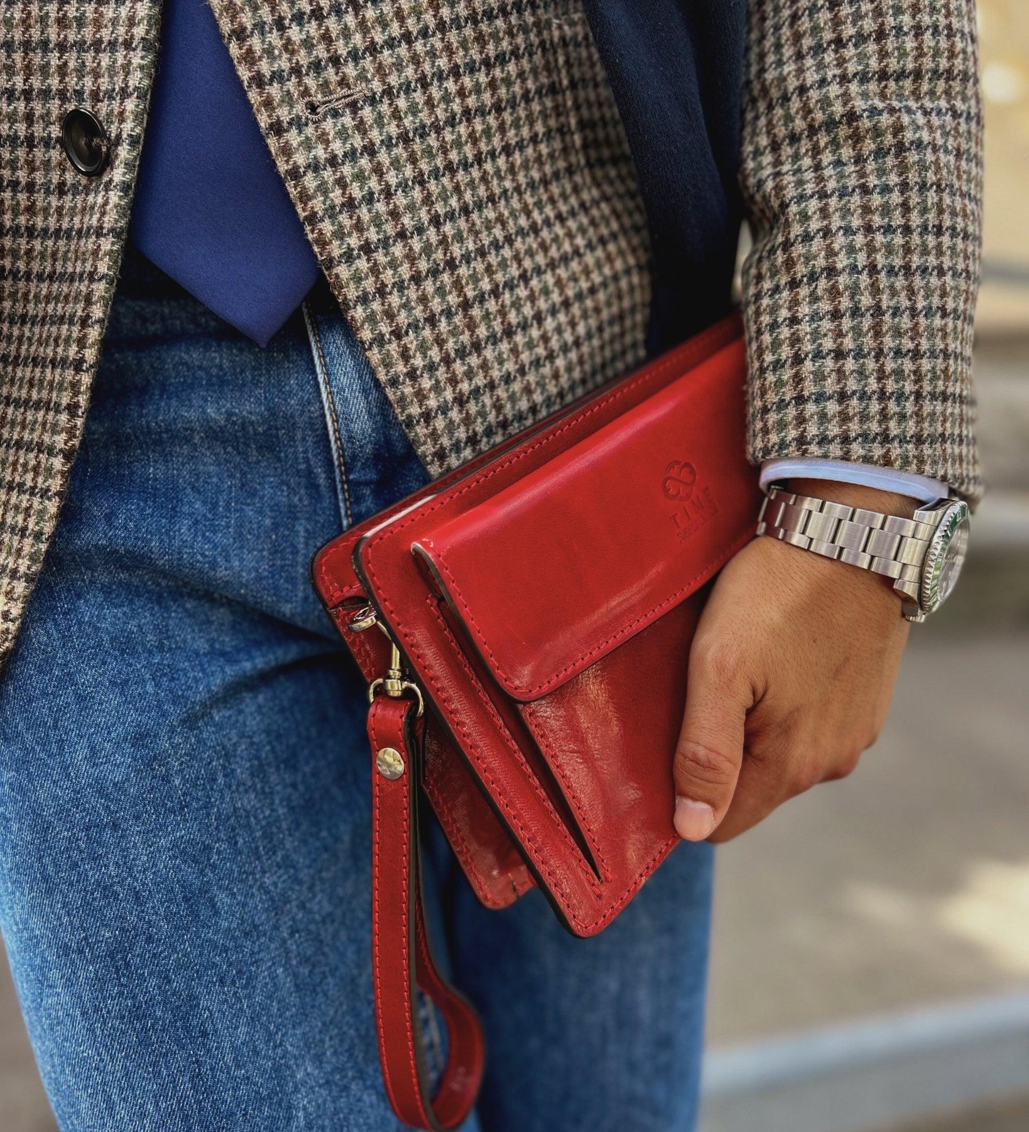 Leren clutch compacte handtas - Decameron