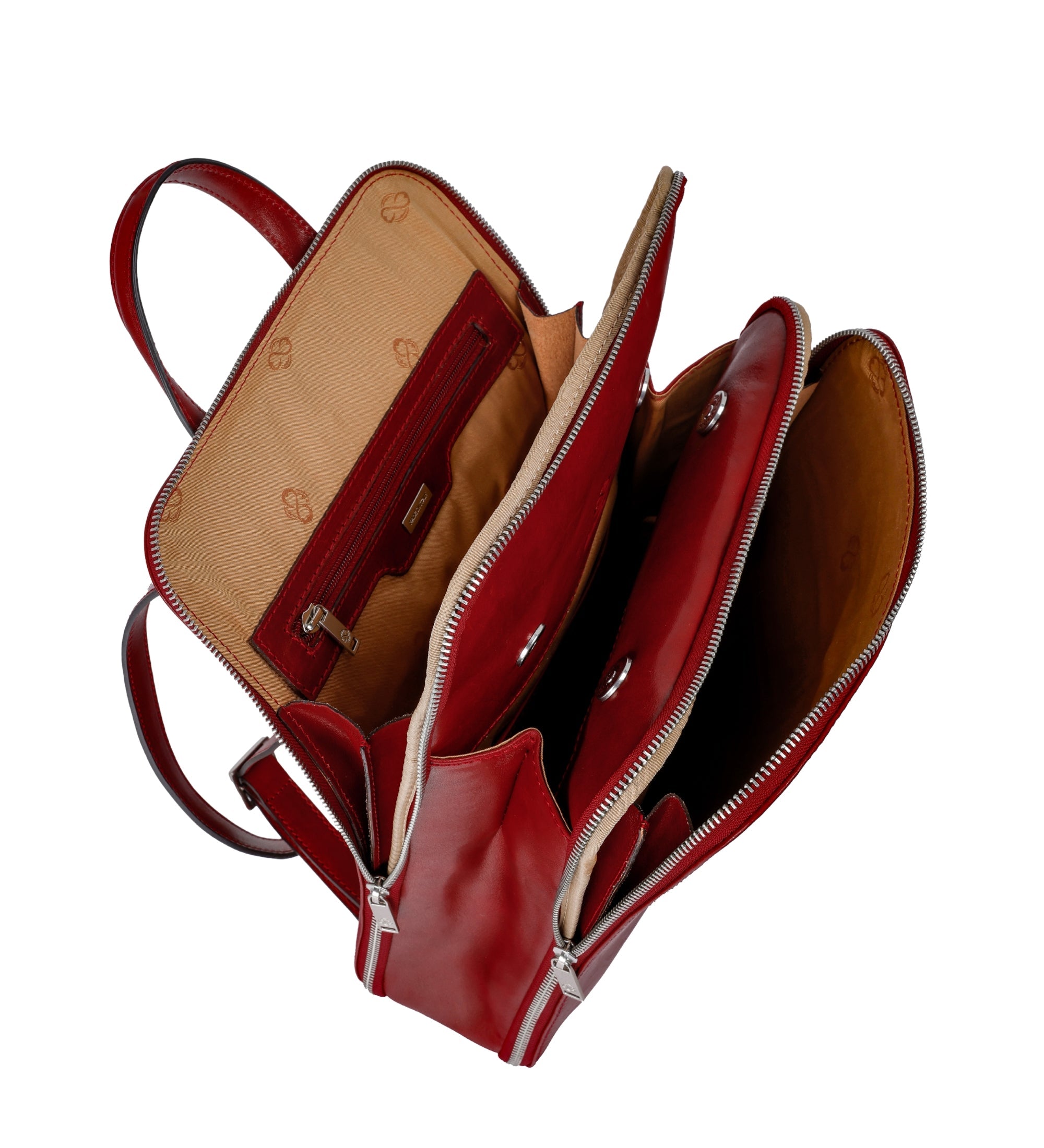 Veelzijdige leren rugtas schoudertas voor dames - Clarissa