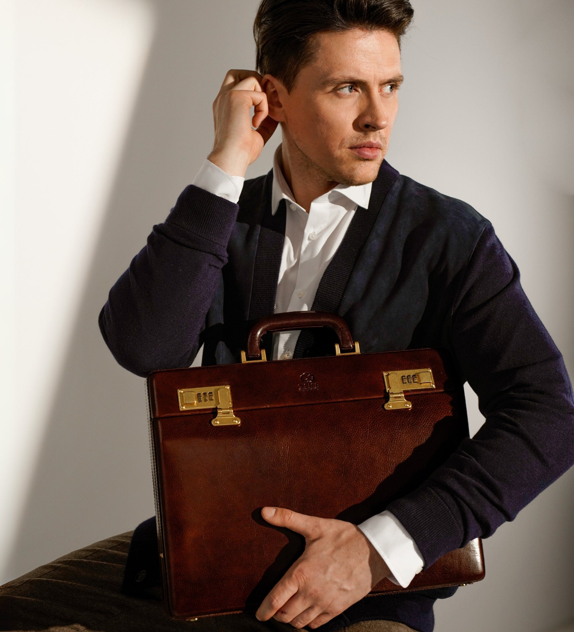 Leren attachékoffer aktetas - Vendetta