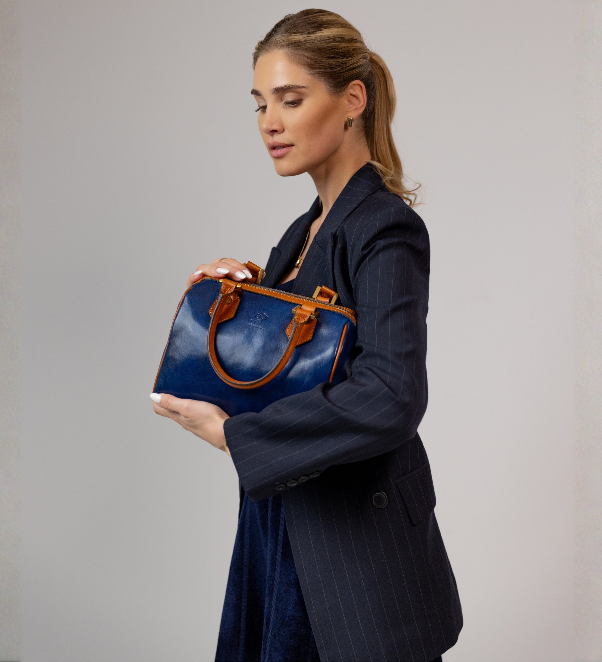 Leren barrel bag handtas voor dames - Little Dorrit