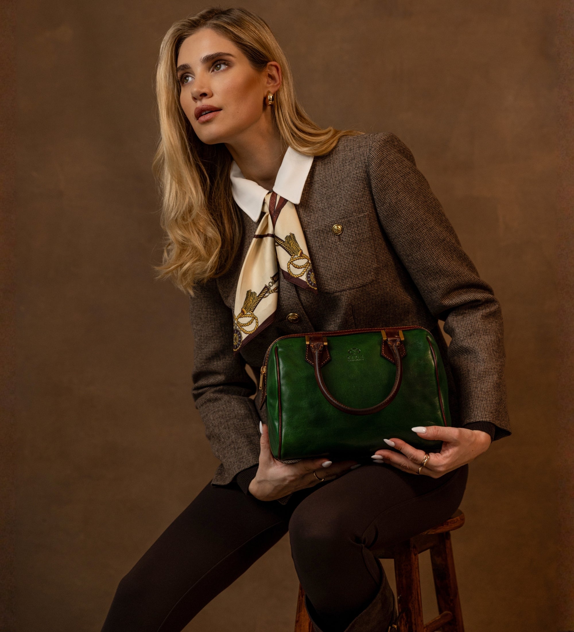 Leren barrel bag handtas voor dames - Little Dorrit