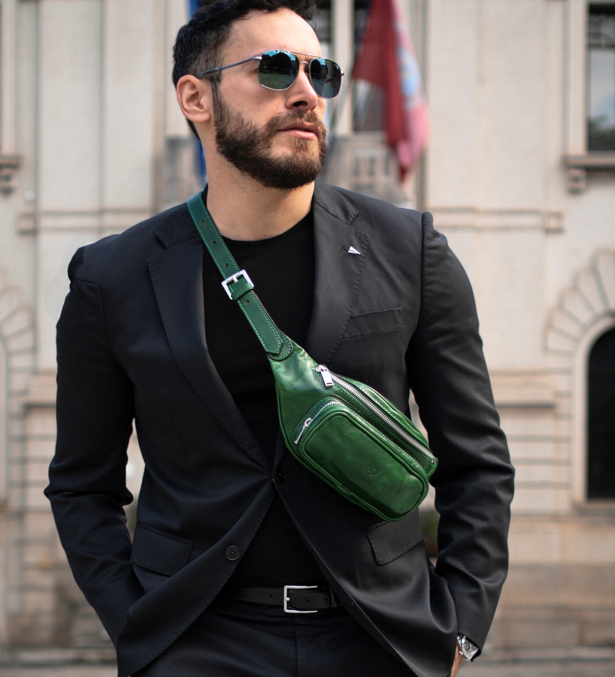 Leren sling bag heuptas - Independent People