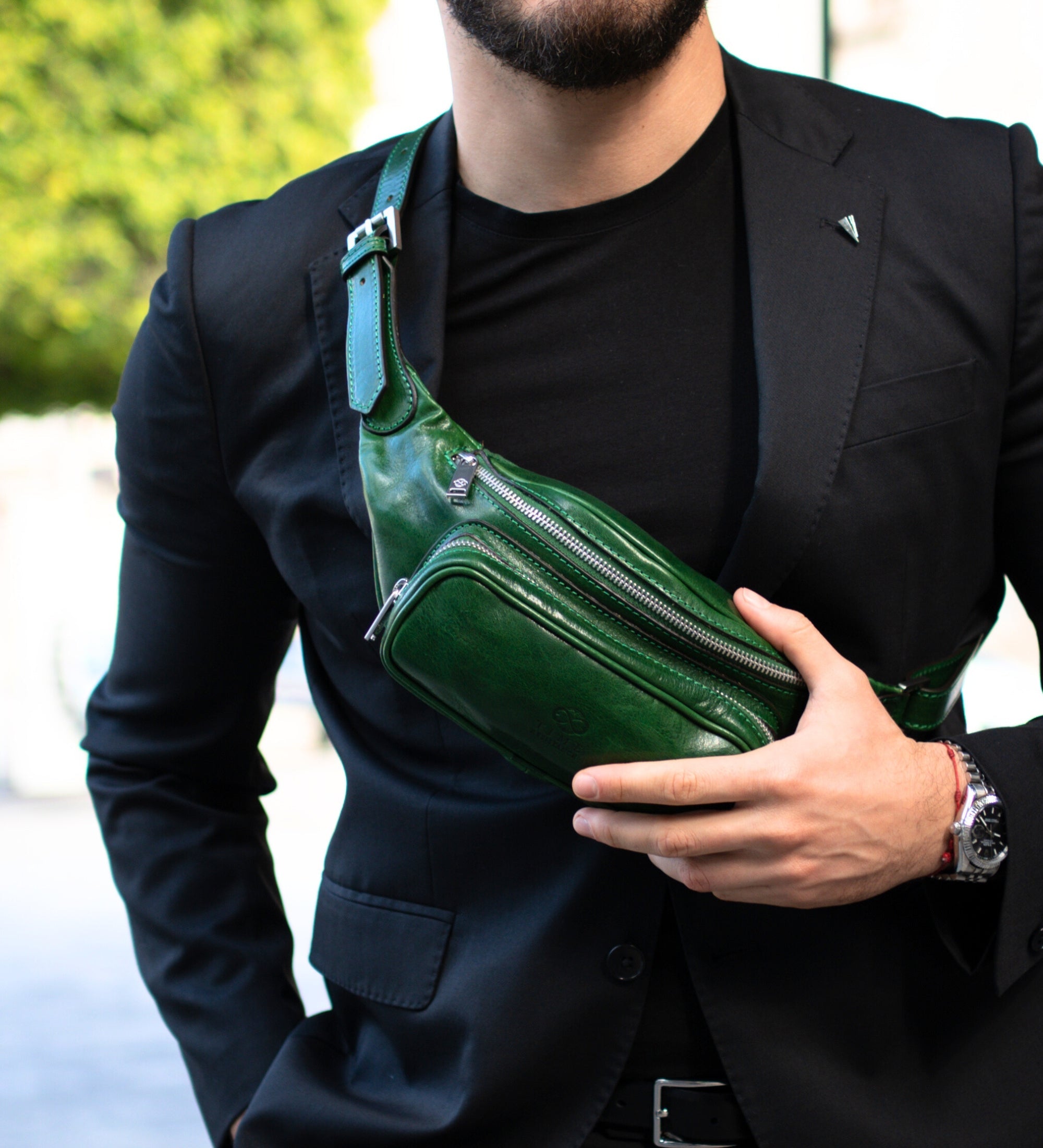 Leren sling bag heuptas - Independent People