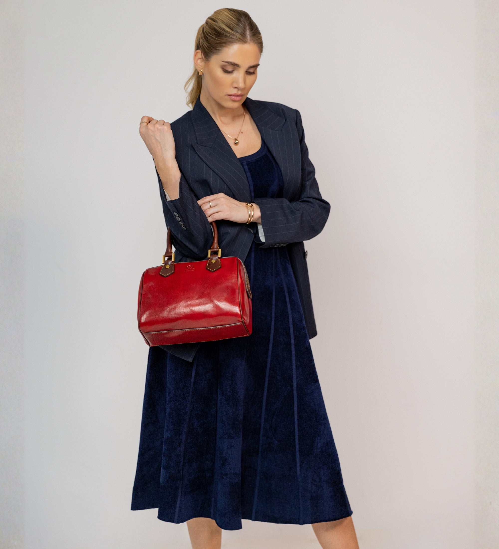 Leren barrel bag handtas voor dames - Little Dorrit