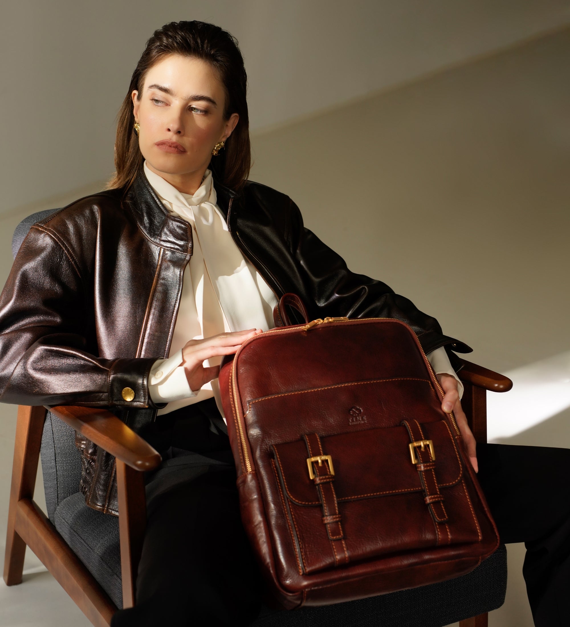 Leren rugtas reistas voor dames - The Divine Comedy