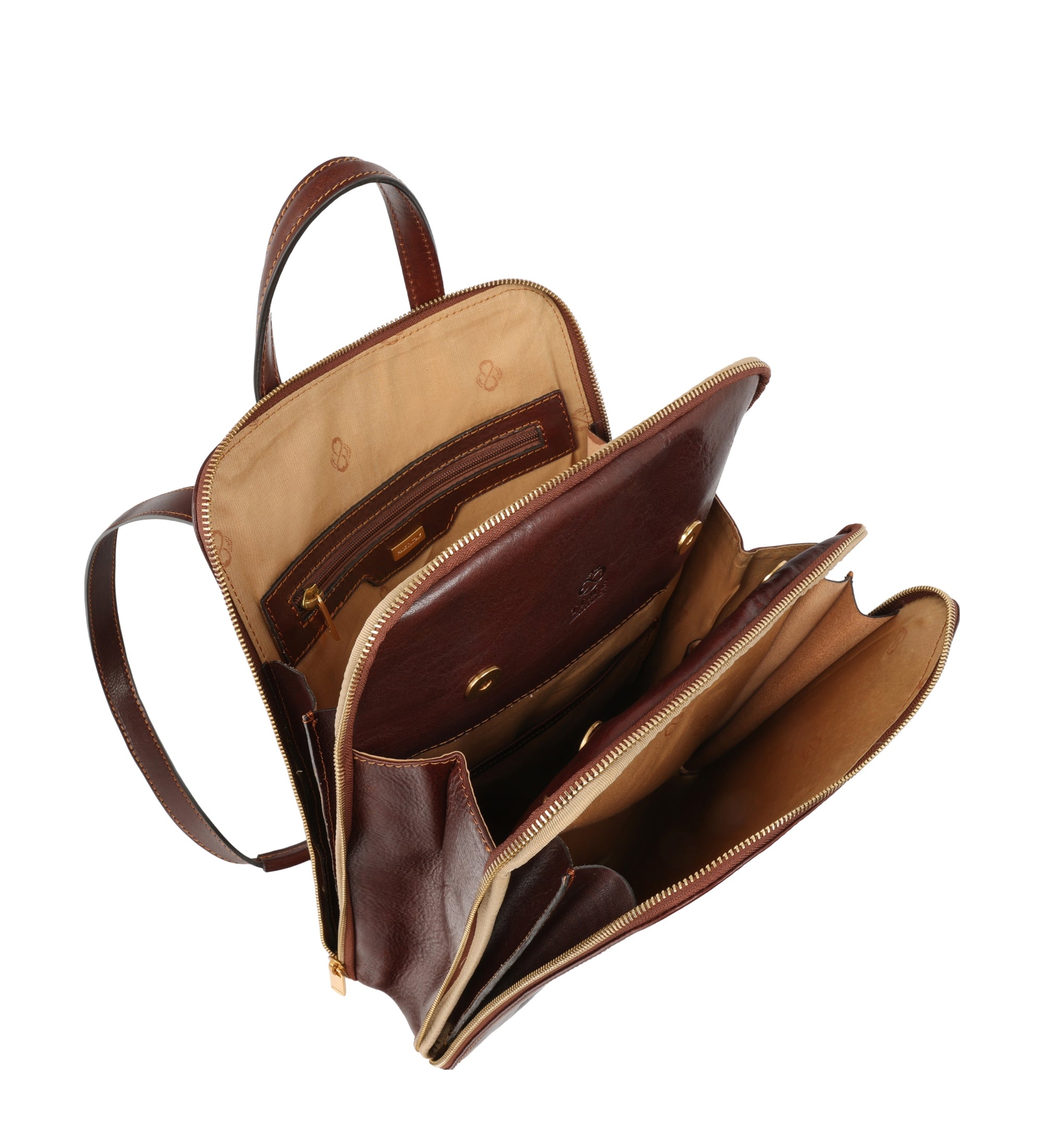 Veelzijdige leren rugtas schoudertas voor dames - Clarissa