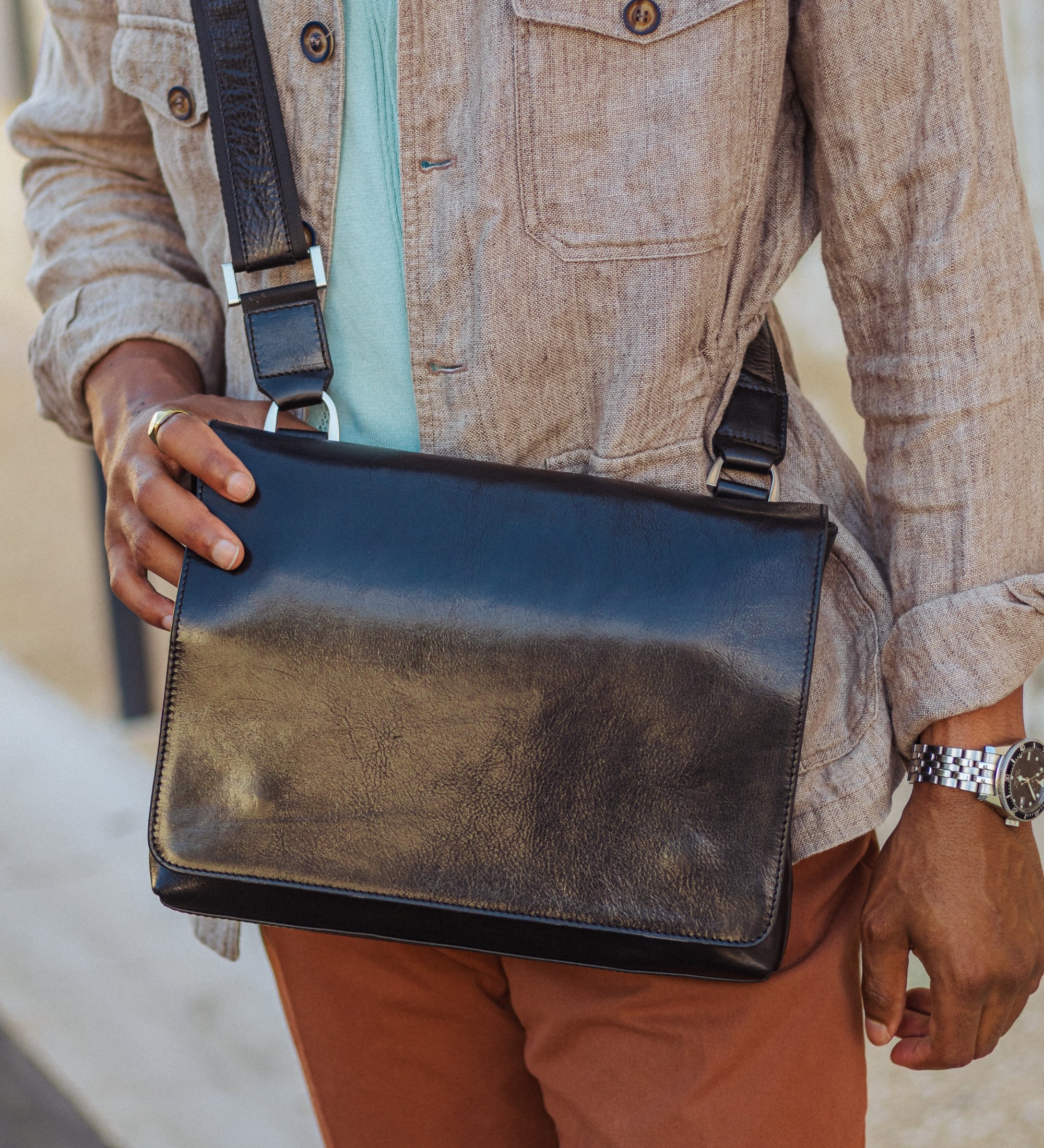 Leren messenger bag - A Room with a View