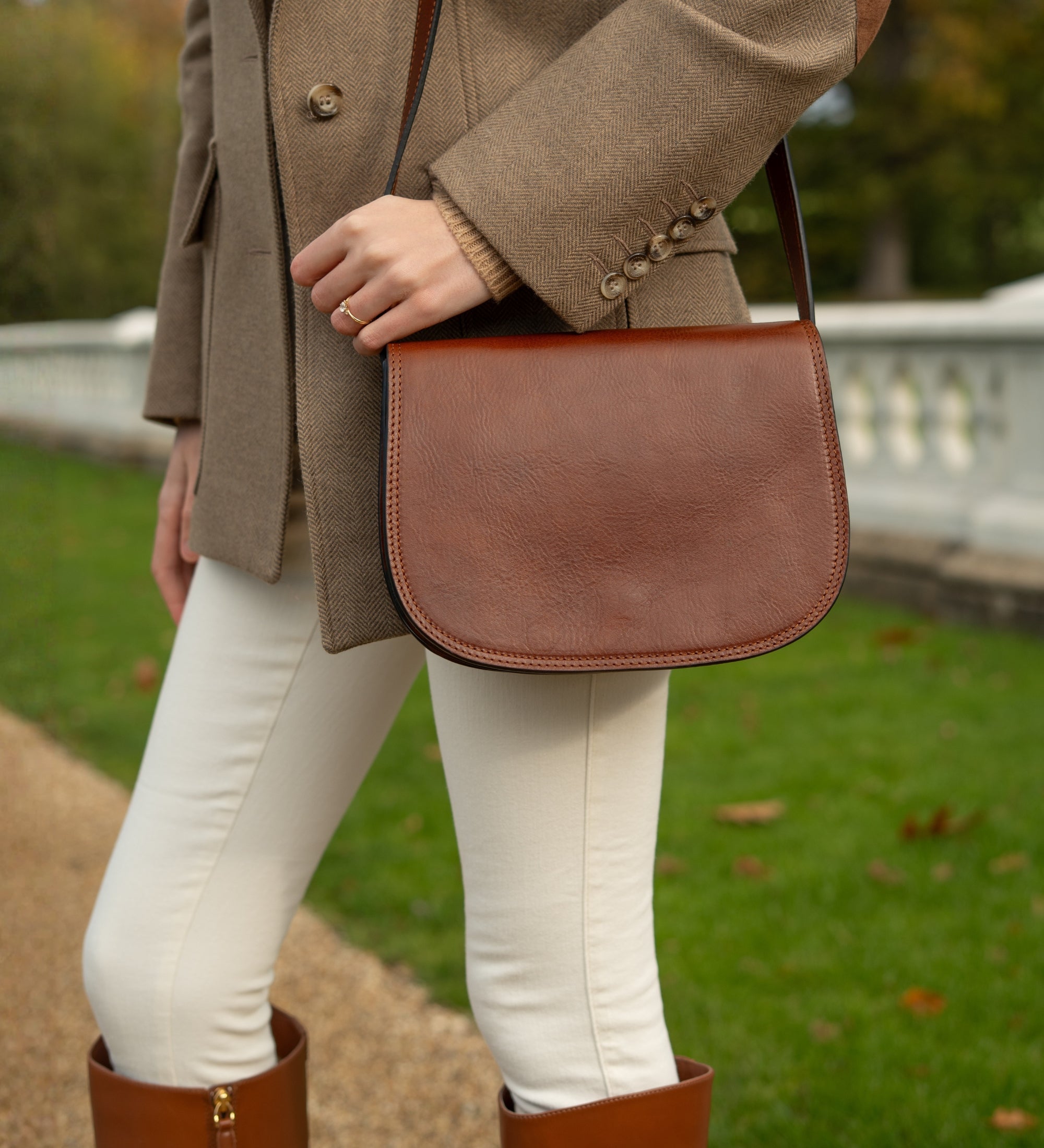 Leren zadeltas crossbodytas voor dames - Moonfleet