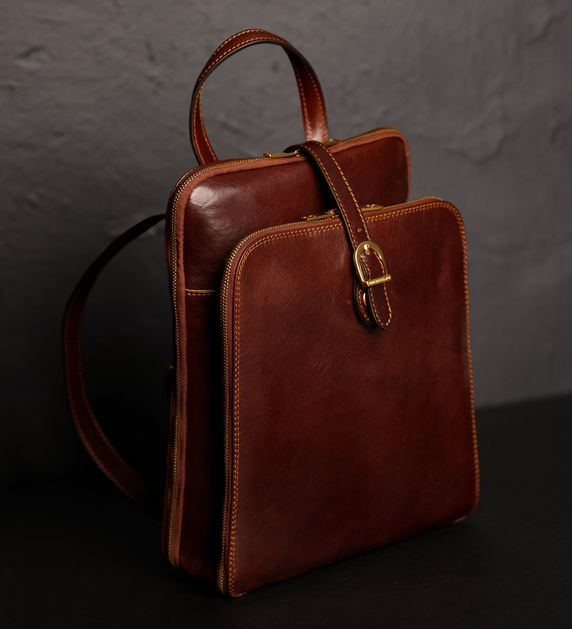 Veelzijdige leren rugtas schoudertas voor dames - Clarissa