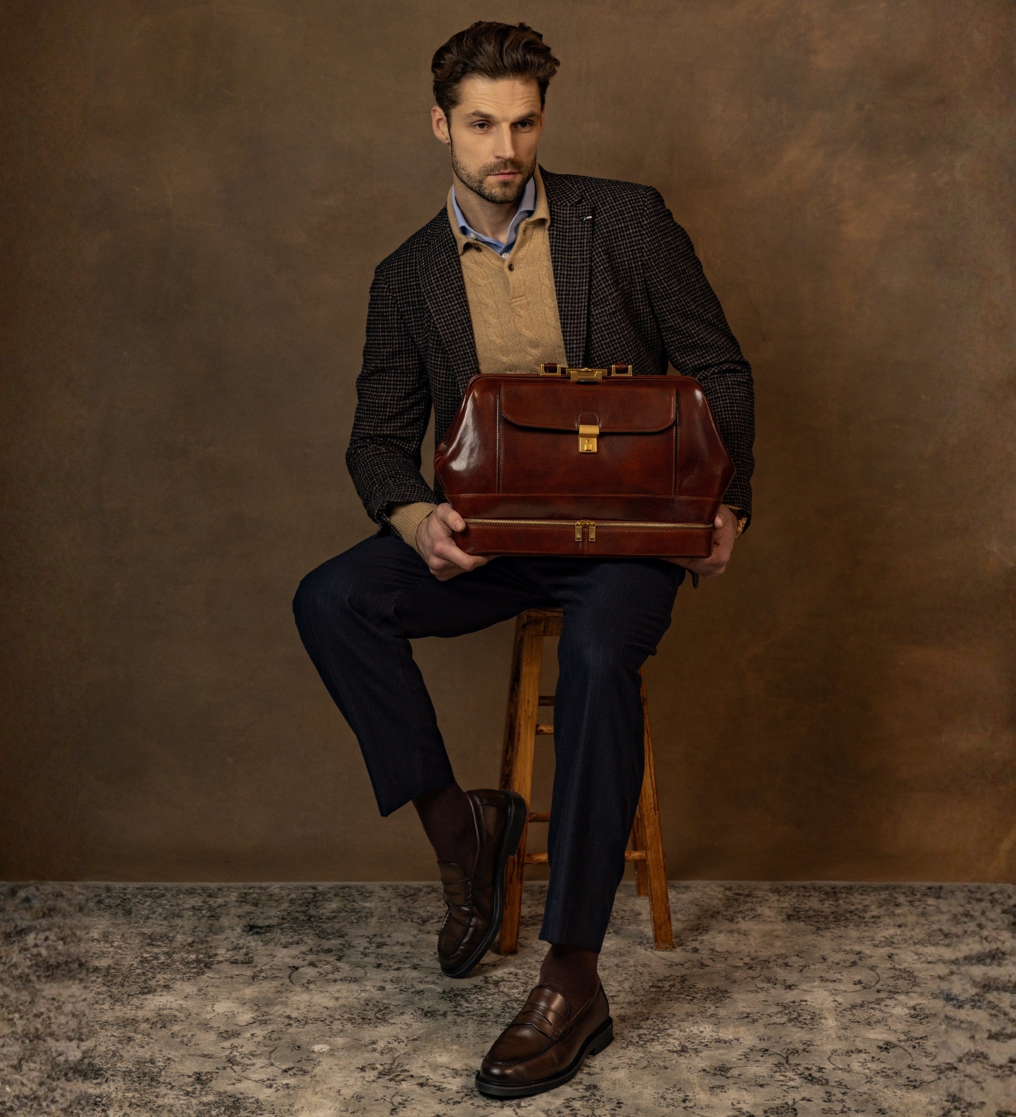 Grote Italiaanse leren dokterstas - The Master and Margarita