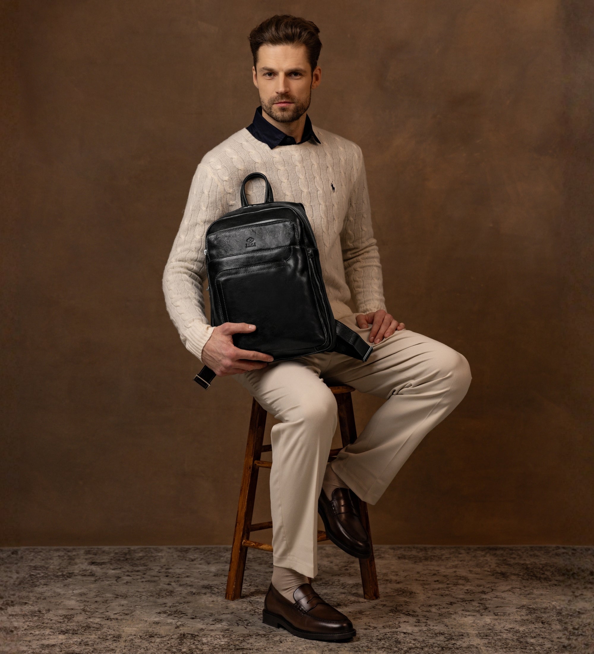 Grote leren rugtas - L.A. Confidential