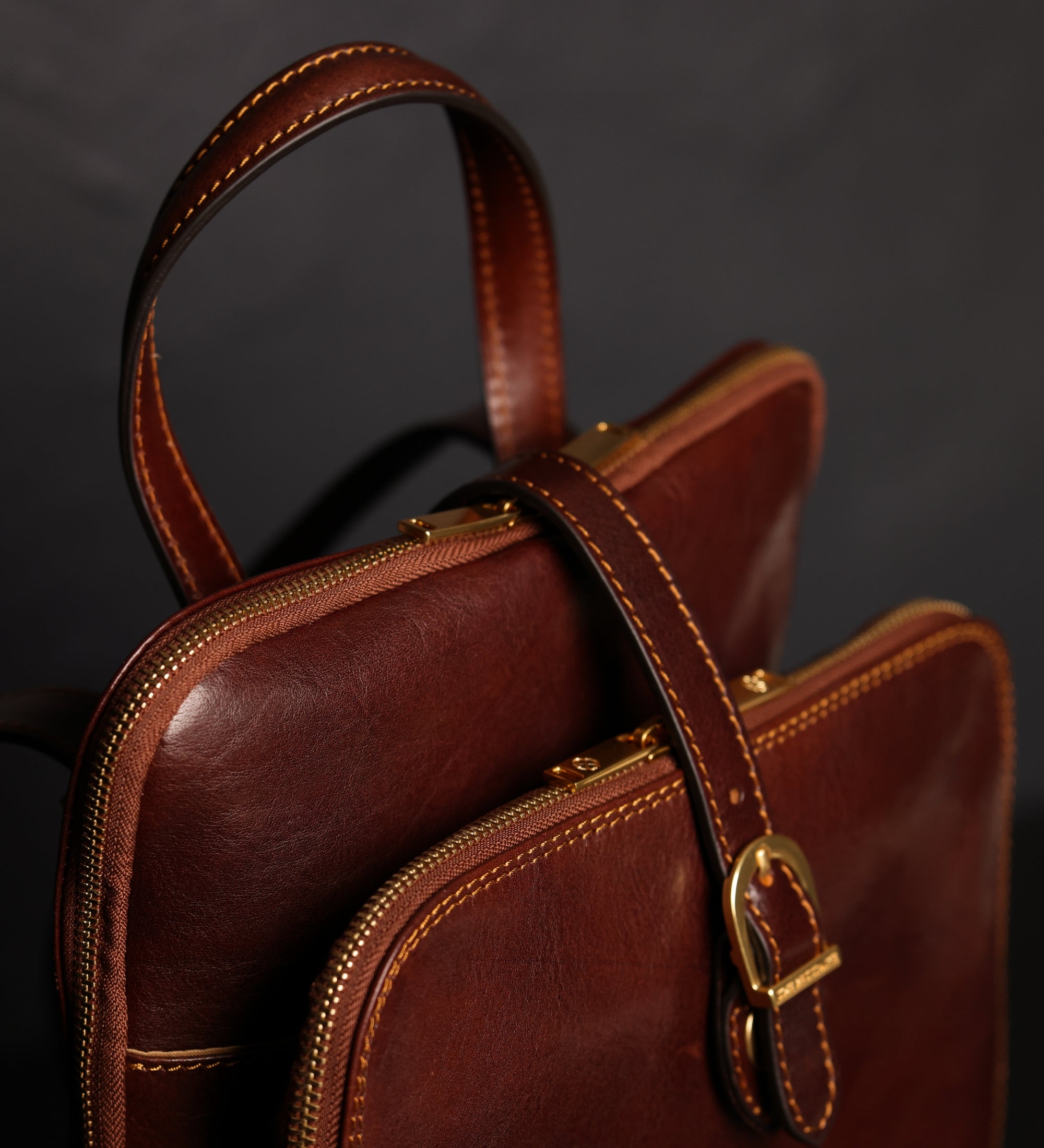 Veelzijdige leren rugtas schoudertas voor dames - Clarissa