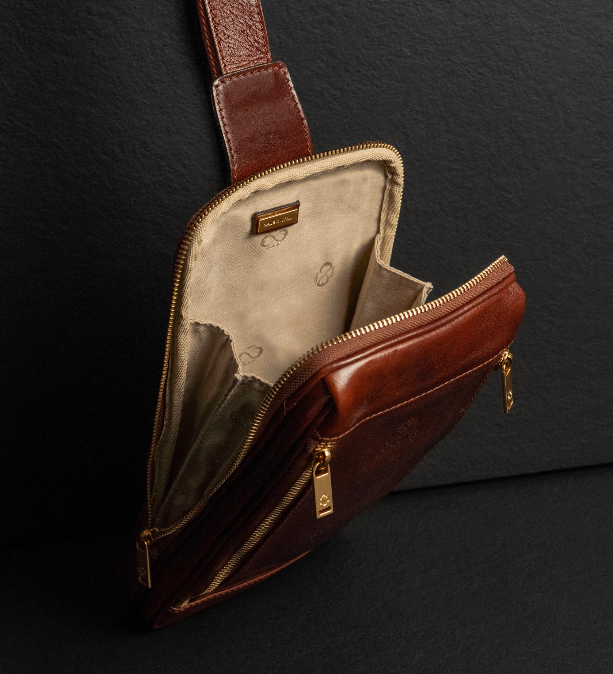 Leren sling bag borsttas - Kim