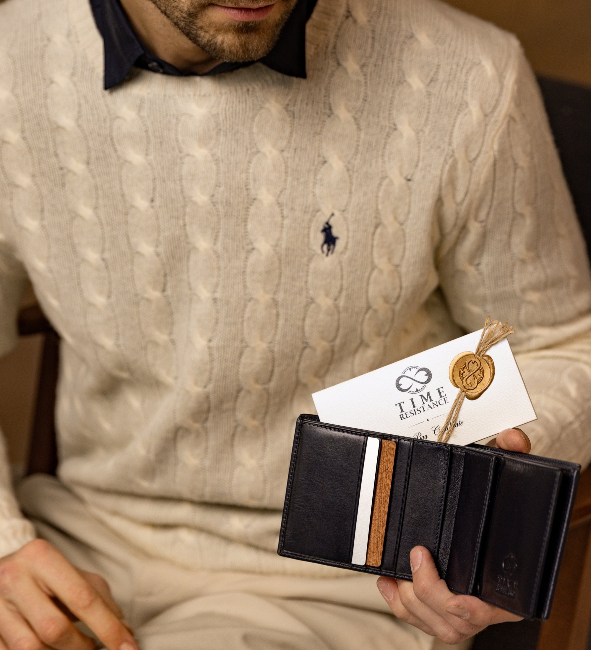 Leren bifold portemonnee - Daniel