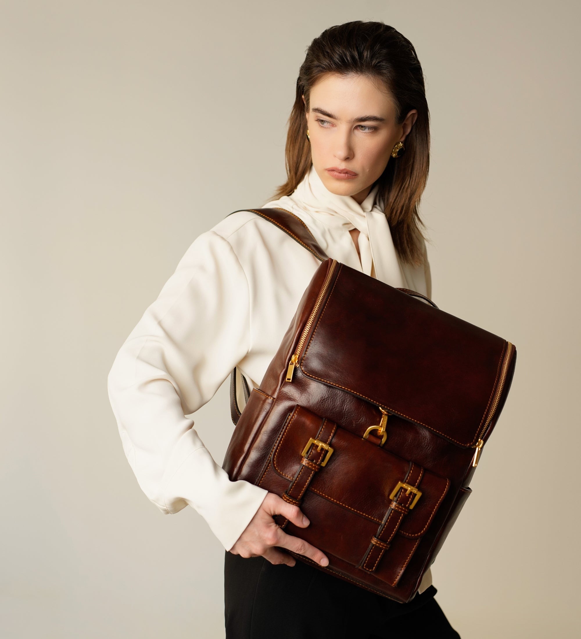 Grote leren rugtas voor dames - The Odyssey