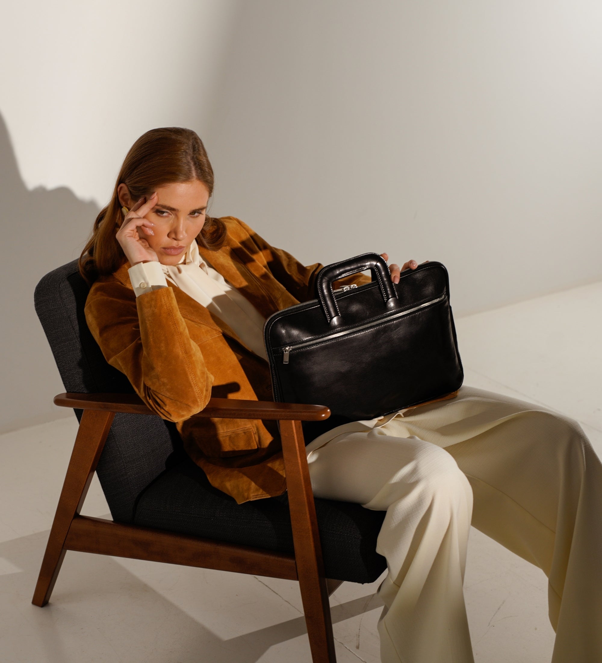 Leren aktetas laptoptas voor dames - Brave New World