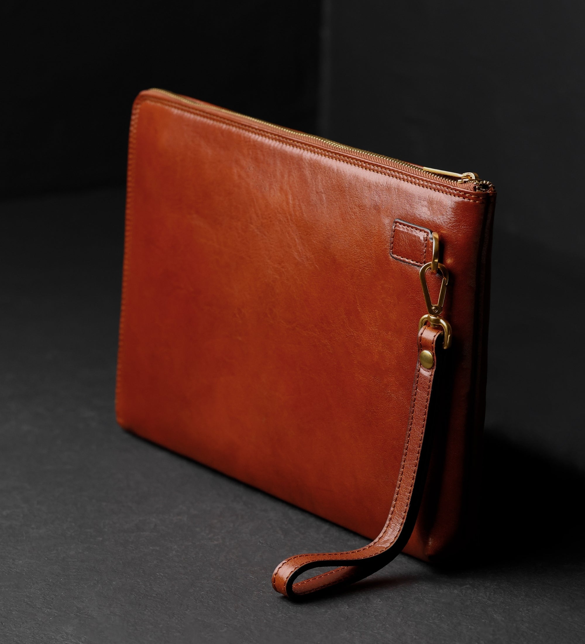 Grote leren clutch compacte handtas voor heren - The Brothers Karamazov