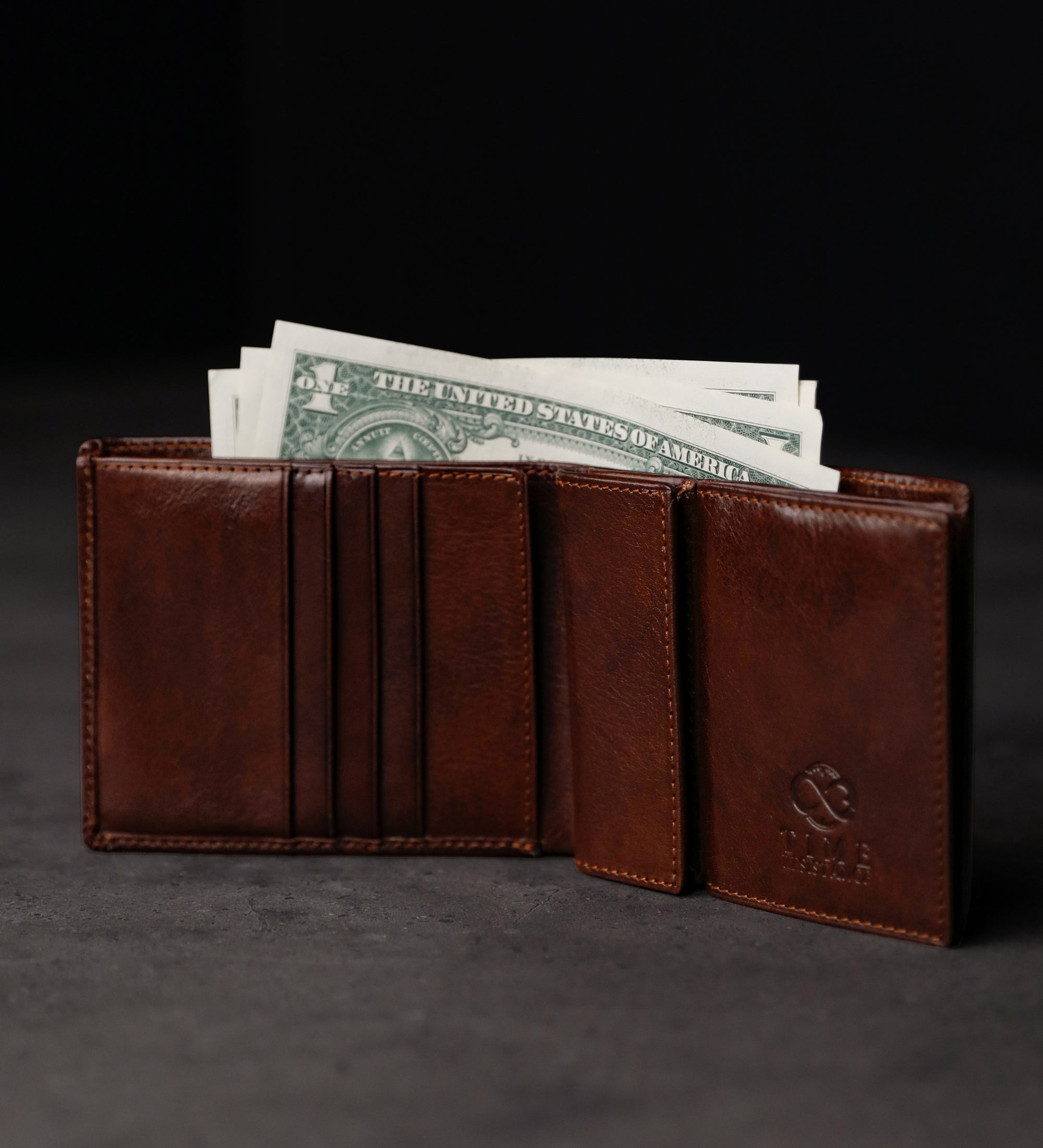 Leren bifold portemonnee - Daniel