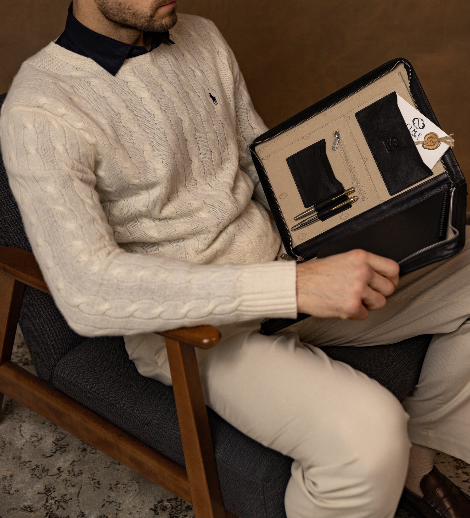 Leren A4 documentenmap organizer - Candide