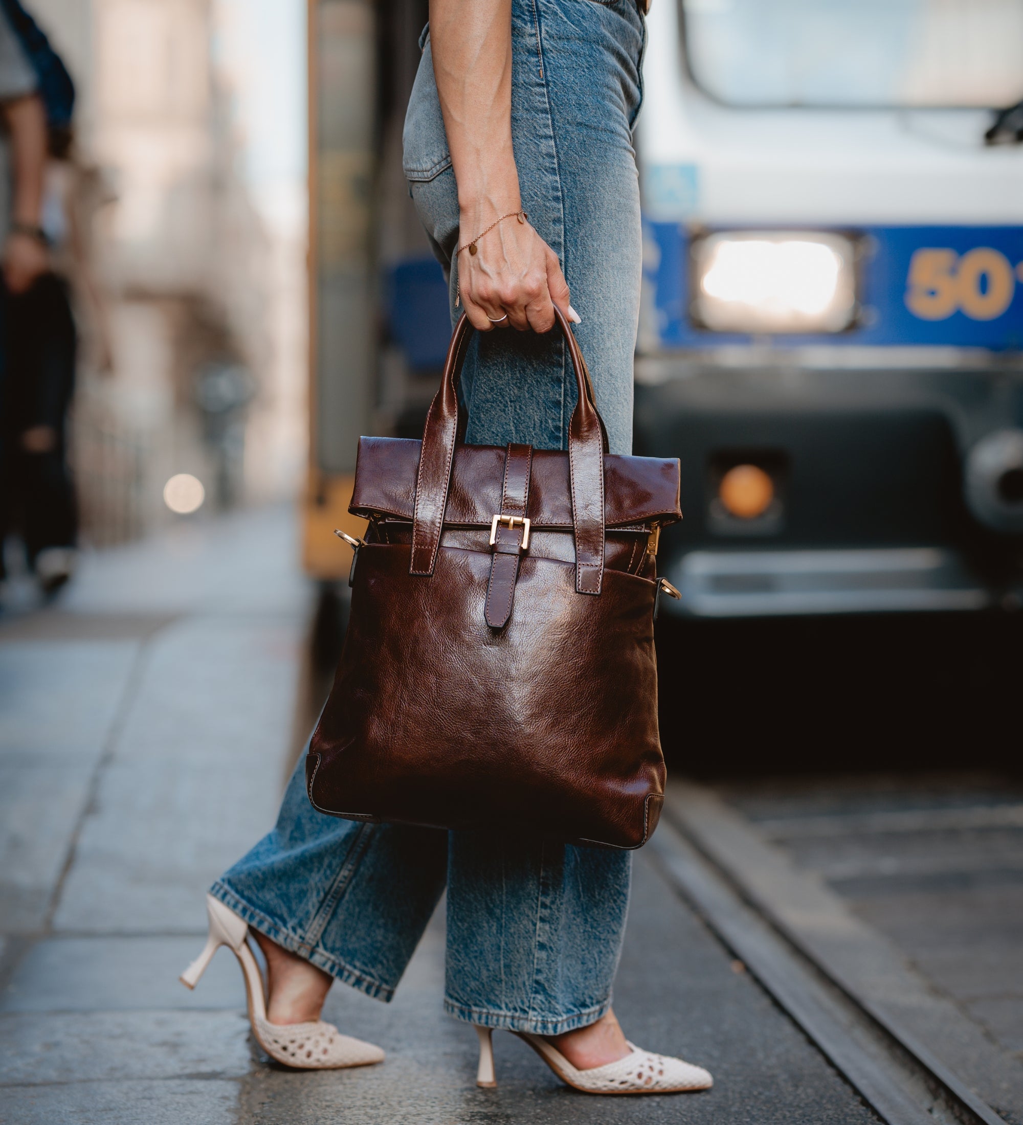 Veelzijdige leren rugtas schoudertas voor dames - The Awakening