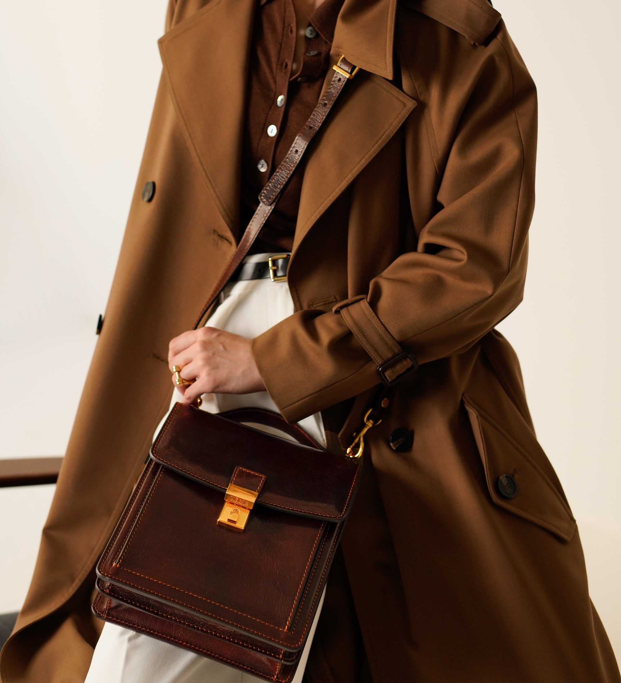 Kleine leren aktetas voor dames - Walden