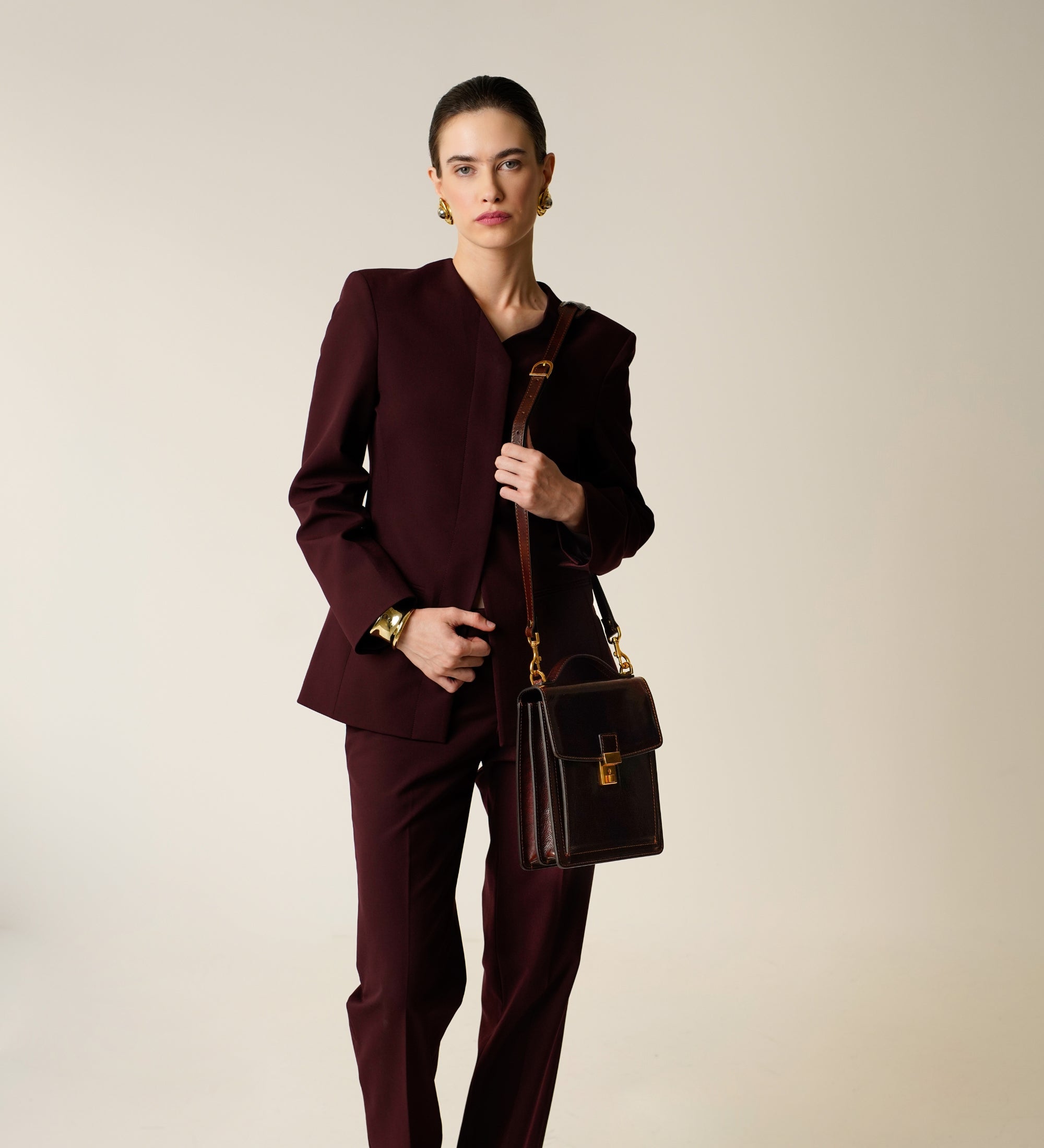 Kleine leren aktetas voor dames - Walden