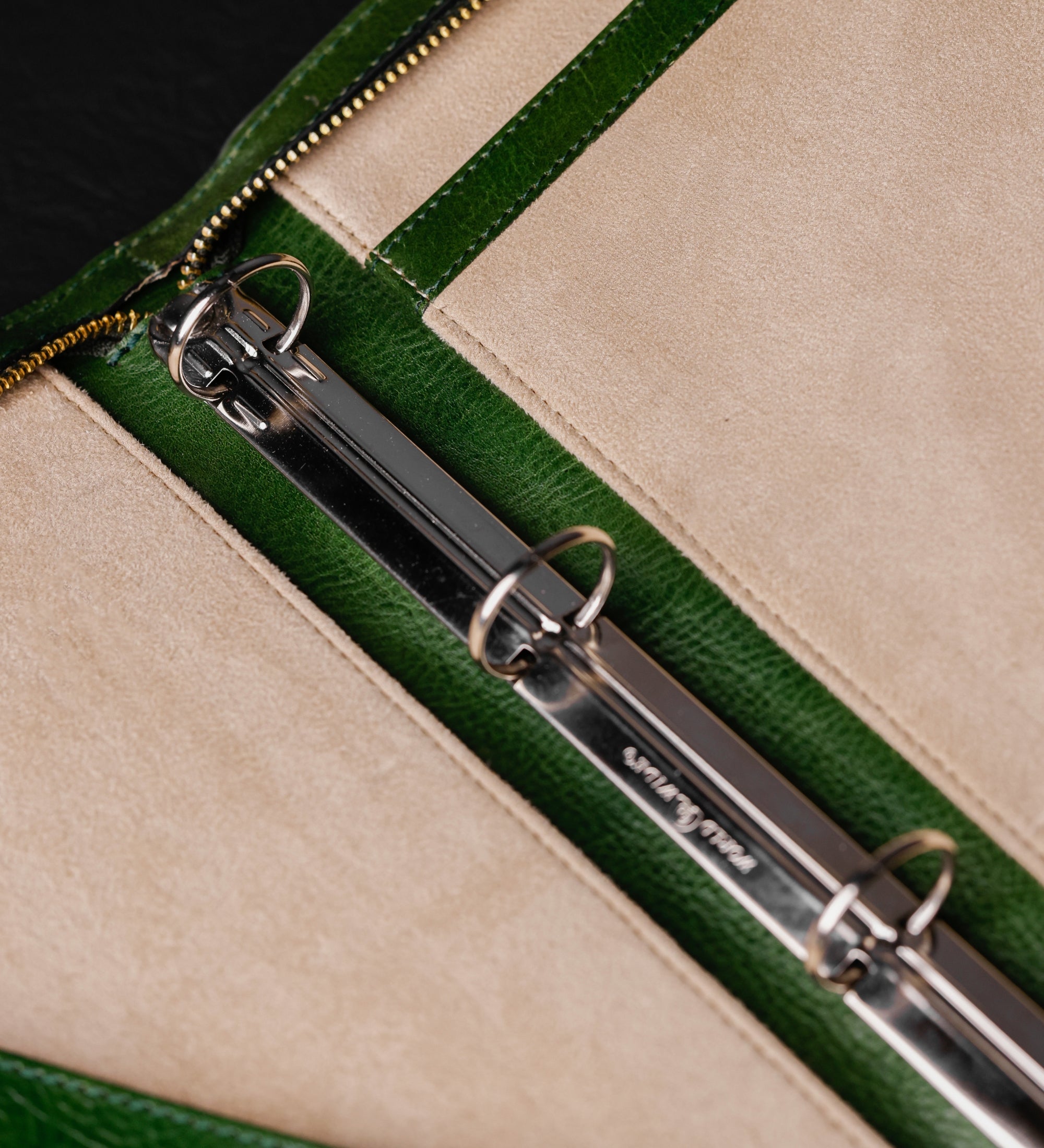 Leren schrijfmap ringband - Joy in the Morning