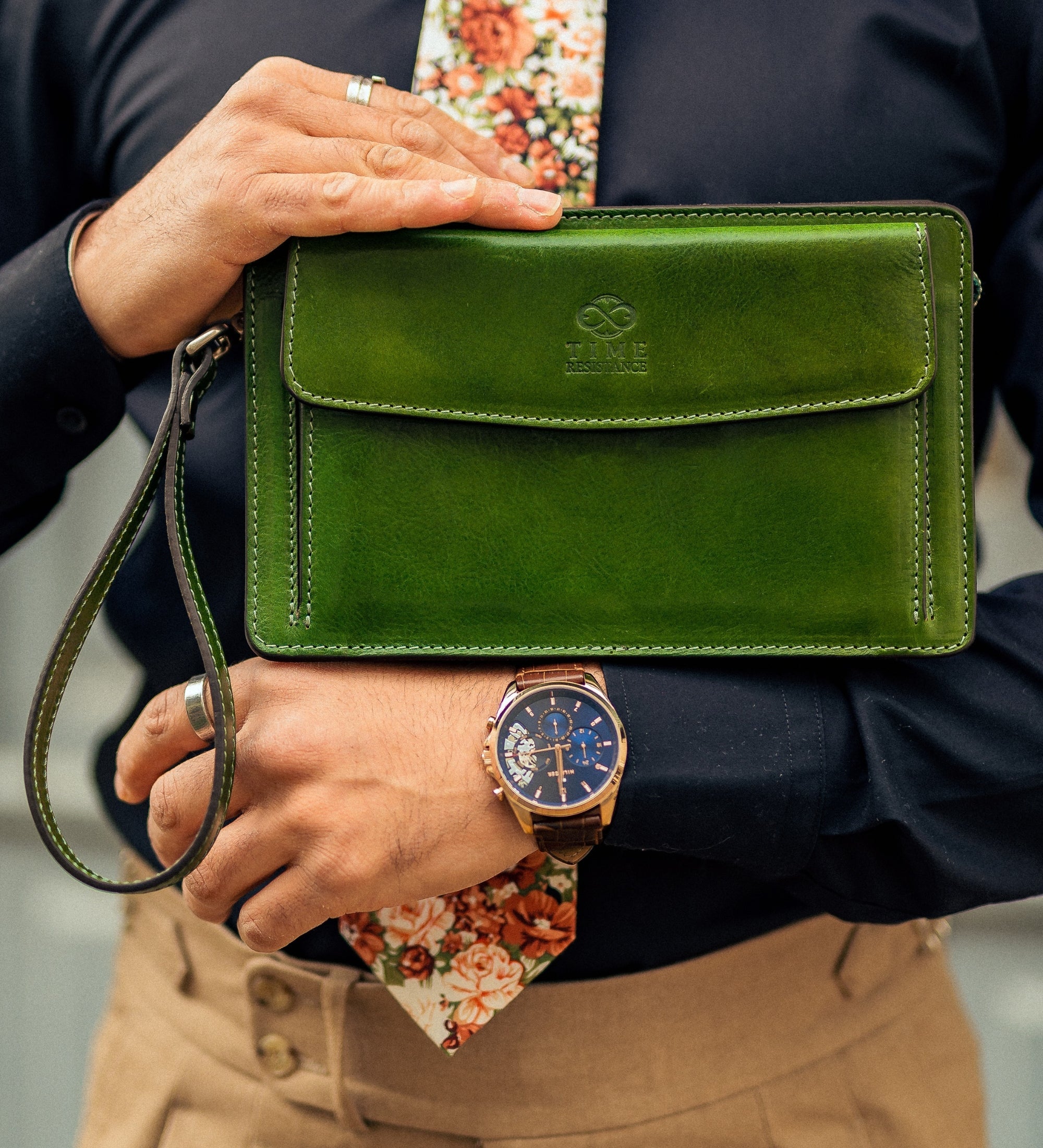 Leren clutch compacte handtas - Decameron