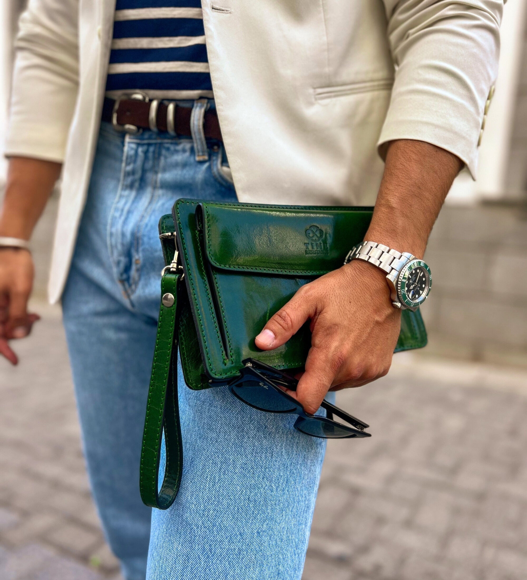 Leren clutch compacte handtas - Decameron