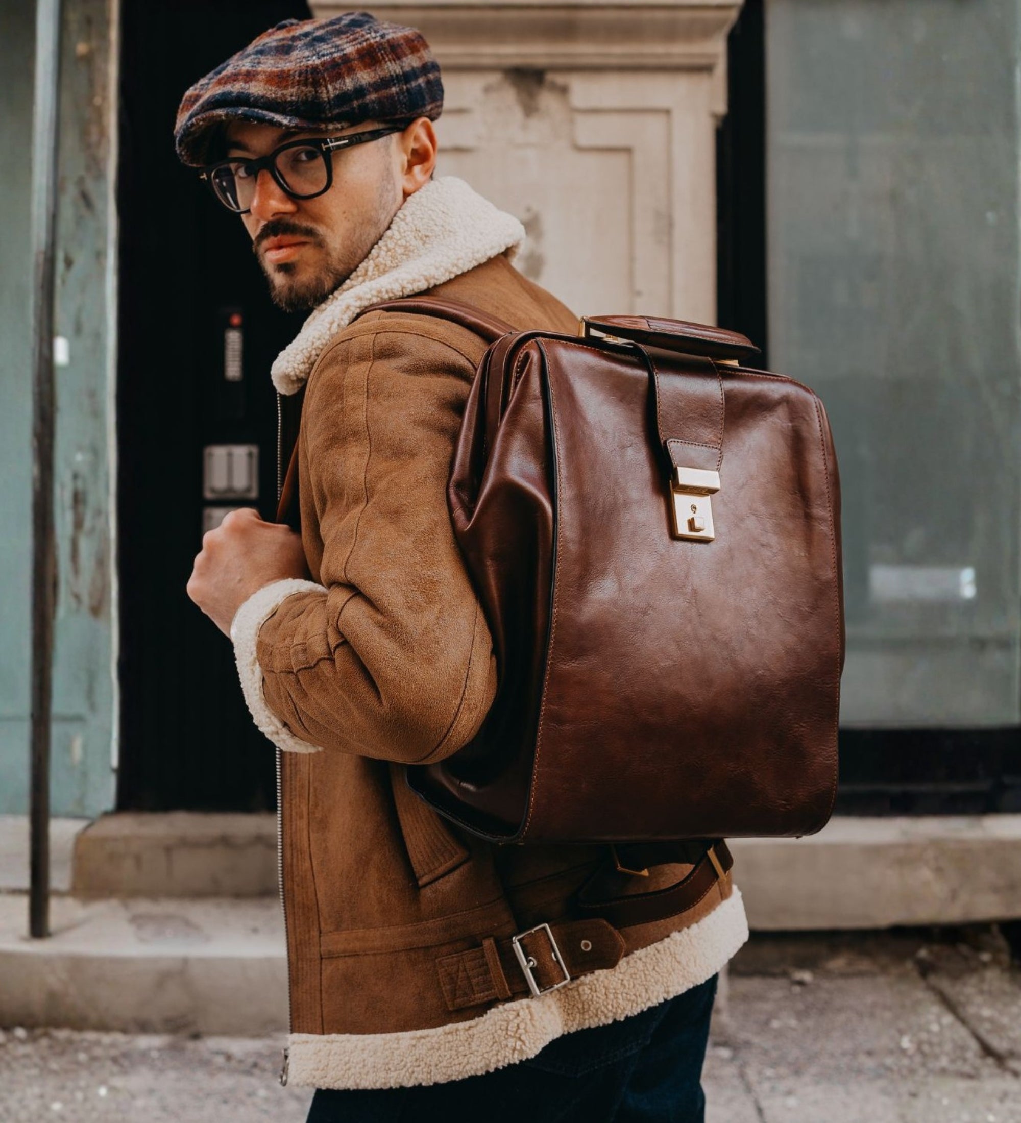 Leren rugtas - A Brief Story of Time