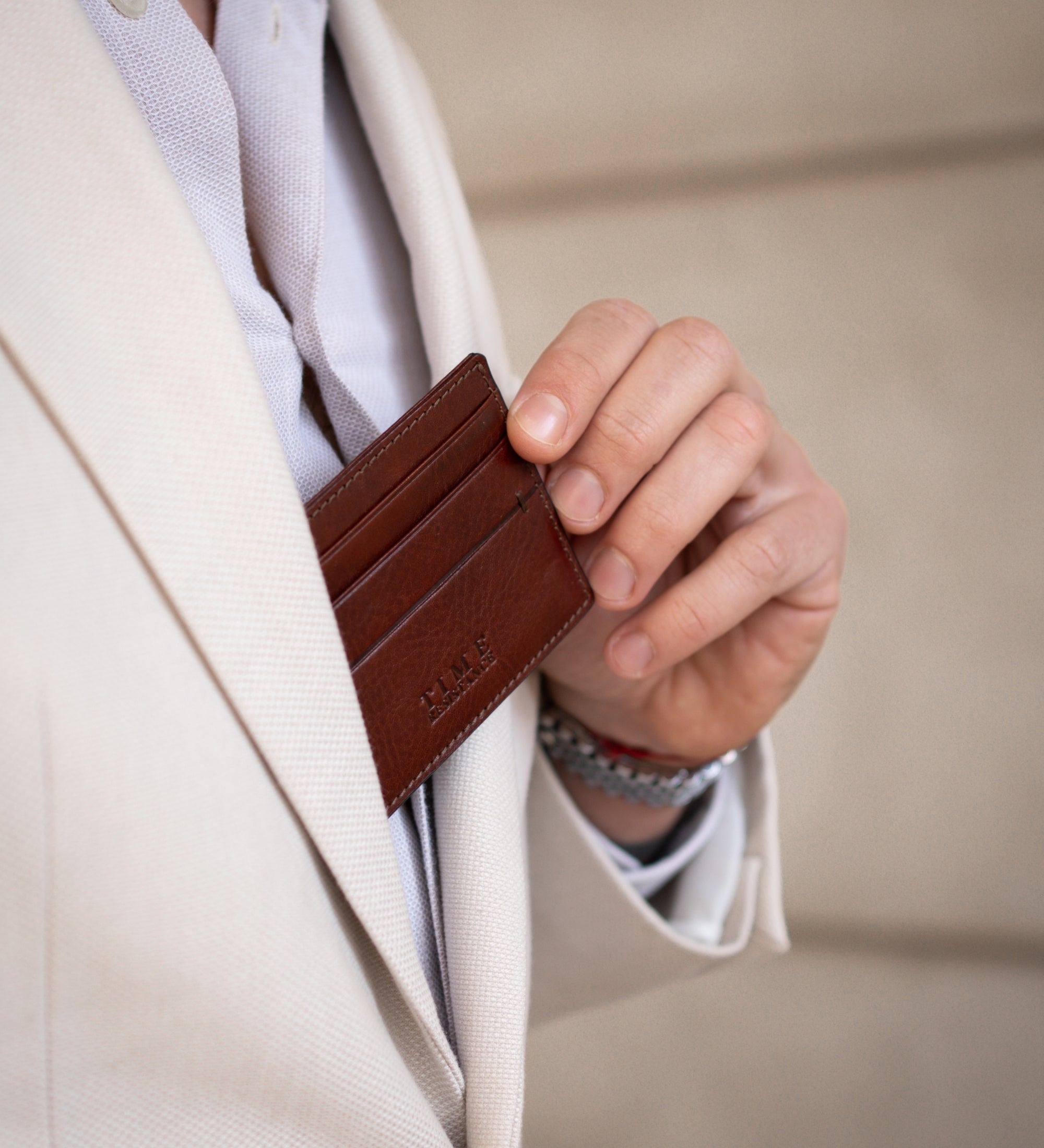 Leren creditcardhouder visitekaartjeshouder - Fireflies