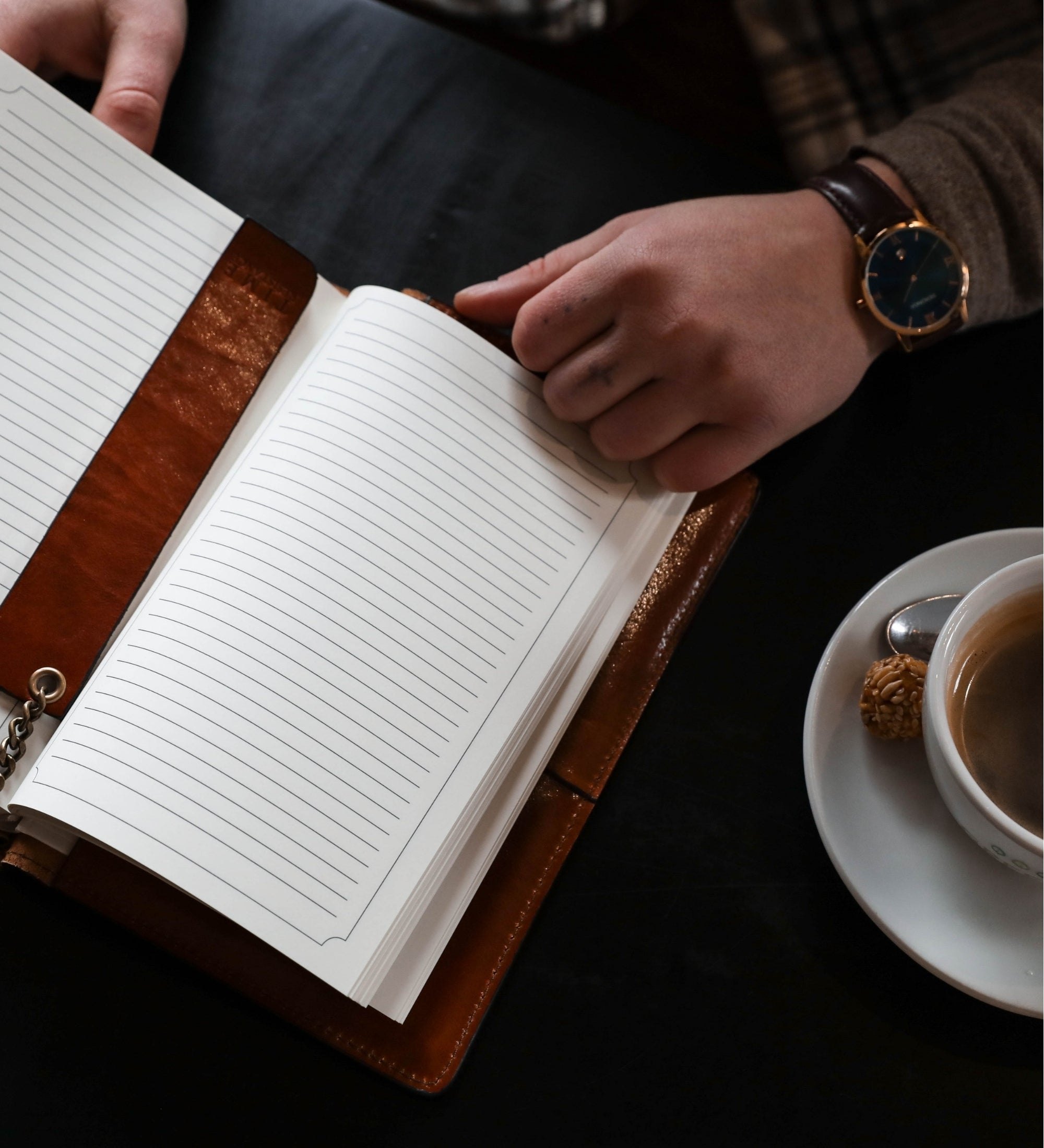 Leren notitieboek met navulbaar A5 notitieblok - The Diary of a Nobody