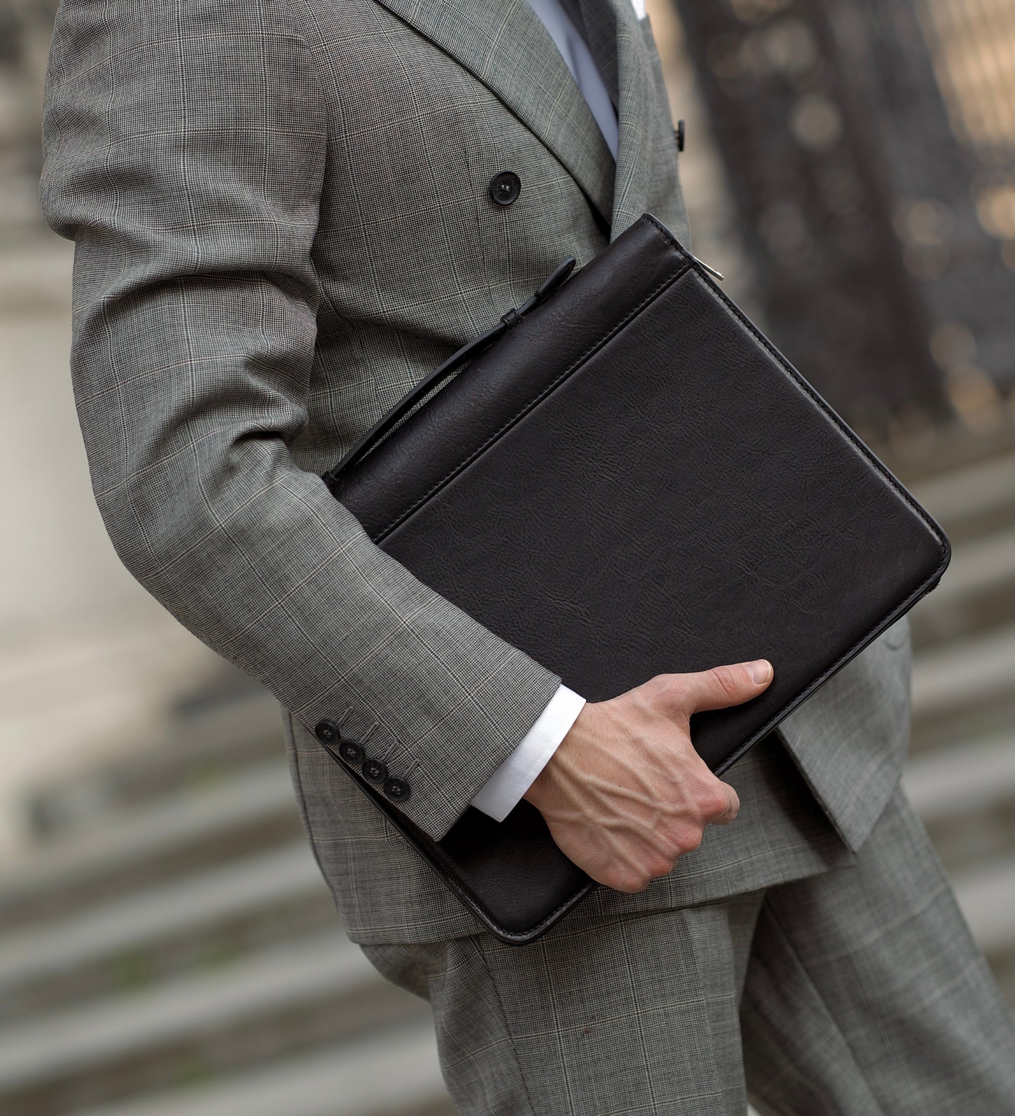 Leren schrijfmap ringband - Joy in the Morning