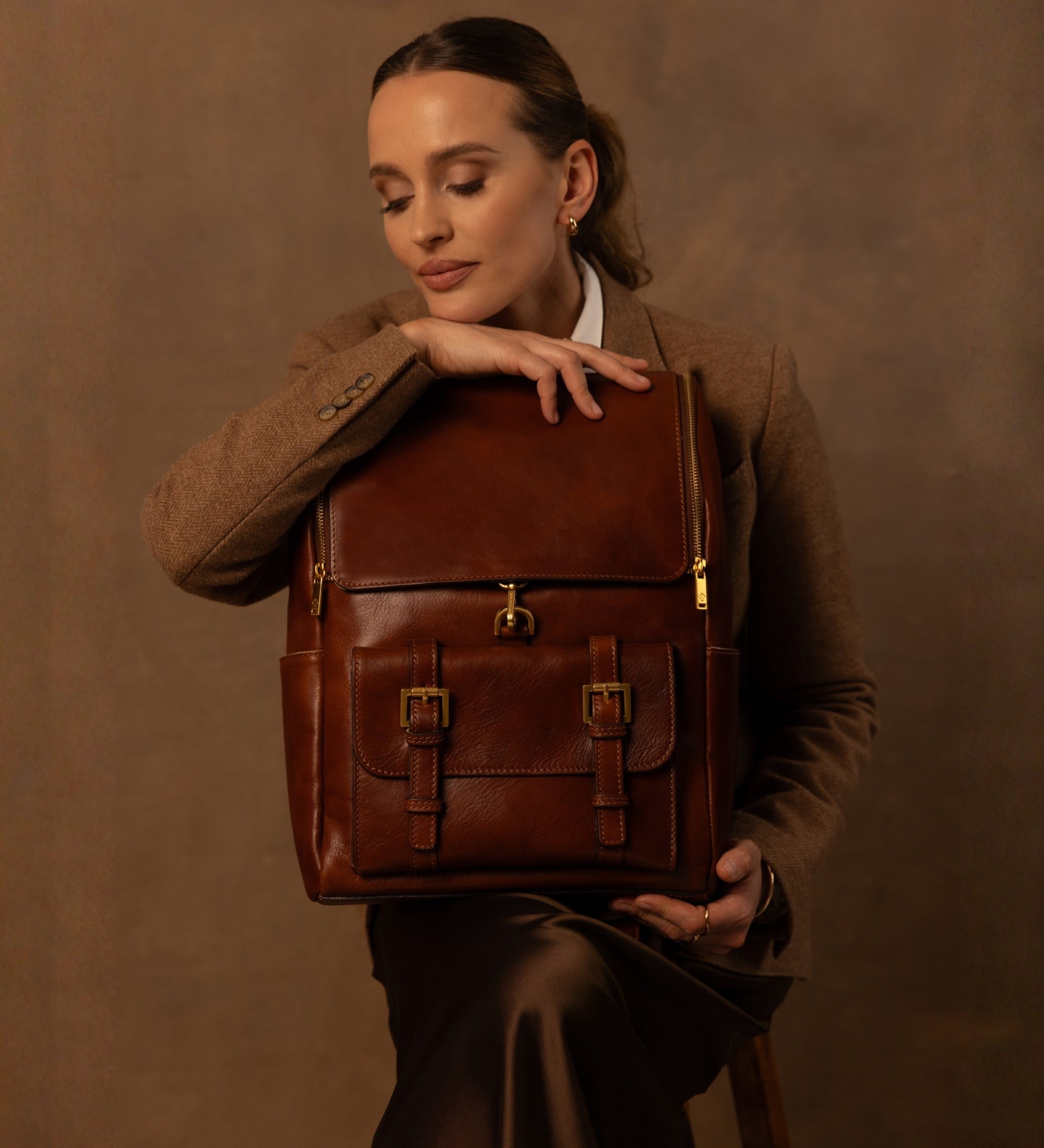 Grote leren rugtas voor dames - The Odyssey