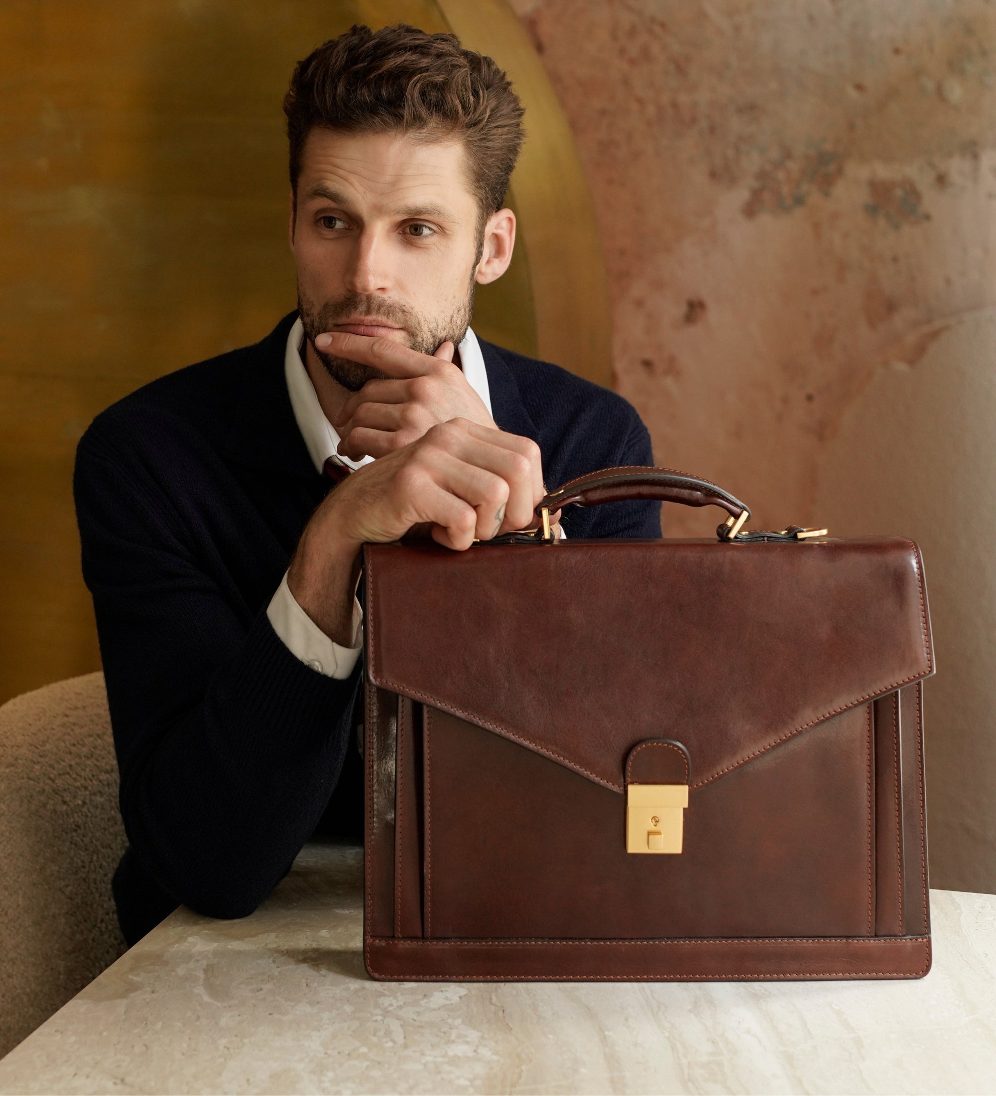 Klassiek design leren aktetas - The Magus