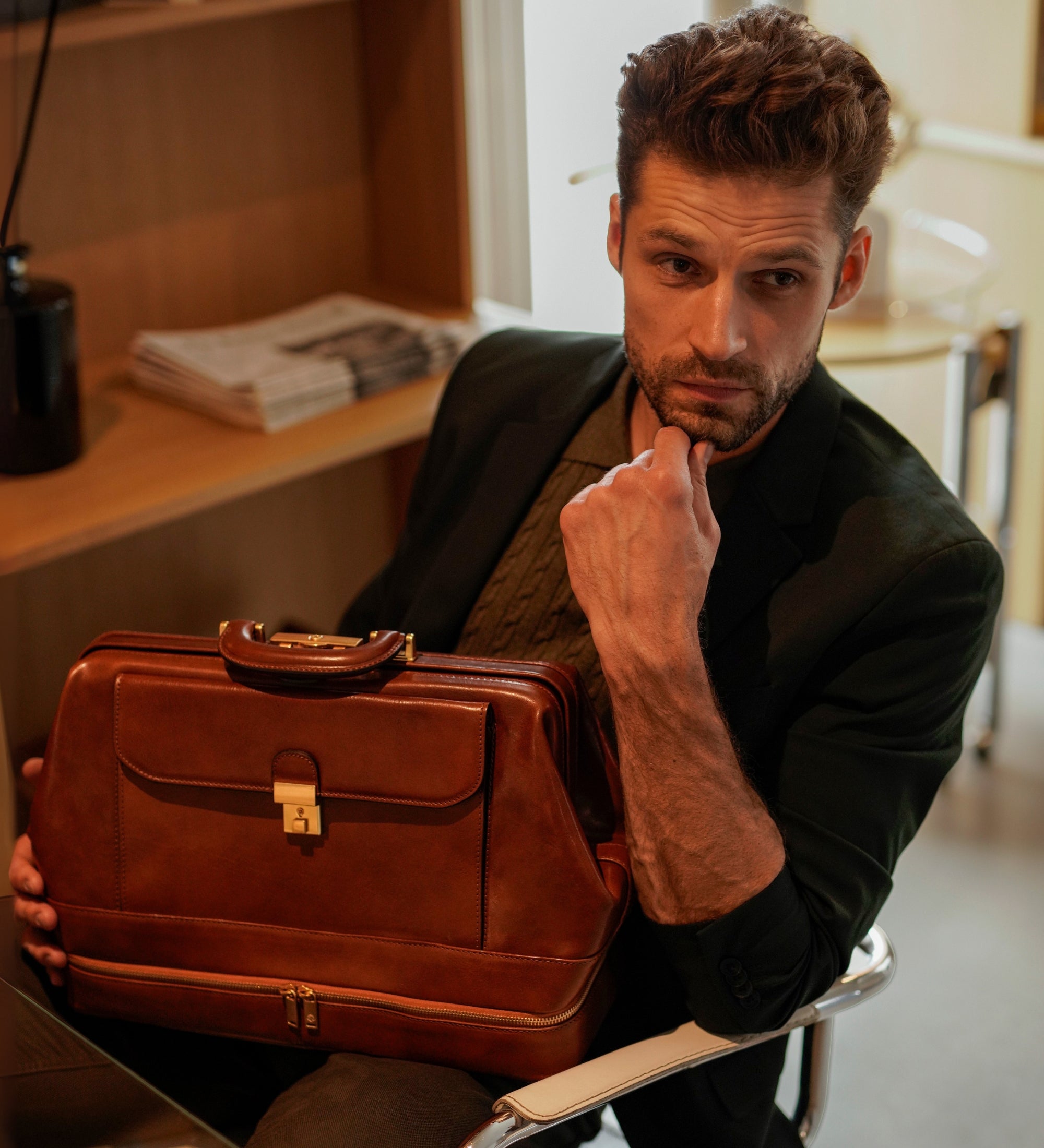 Grote Italiaanse leren dokterstas - The Master and Margarita