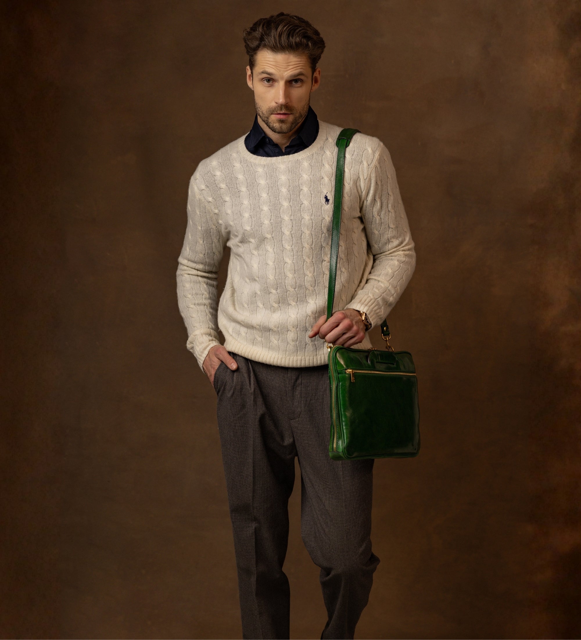 Leren aktetas laptoptas - Brave New World