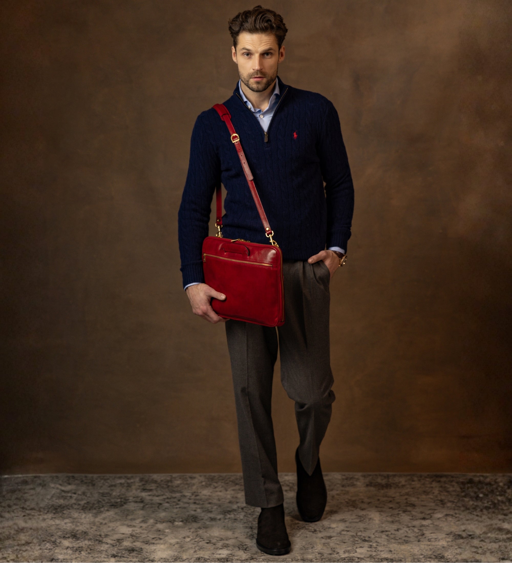 Leren aktetas laptoptas - Brave New World