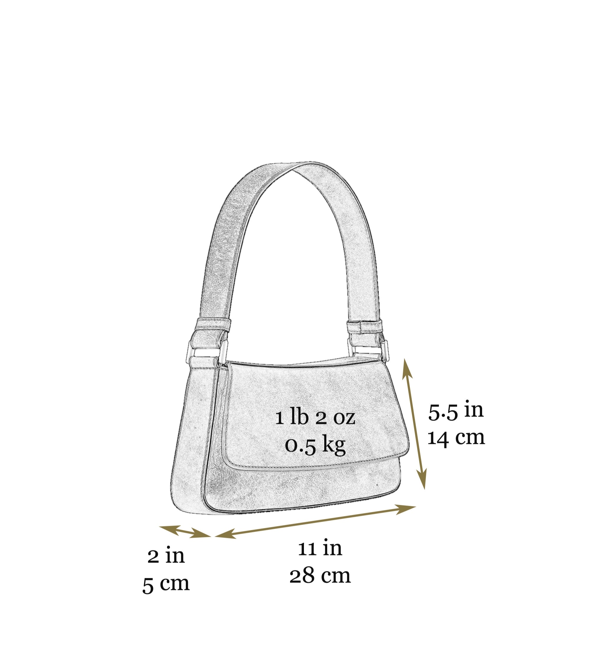 Leren baguette tas voor dames - Bright Lights, Big City