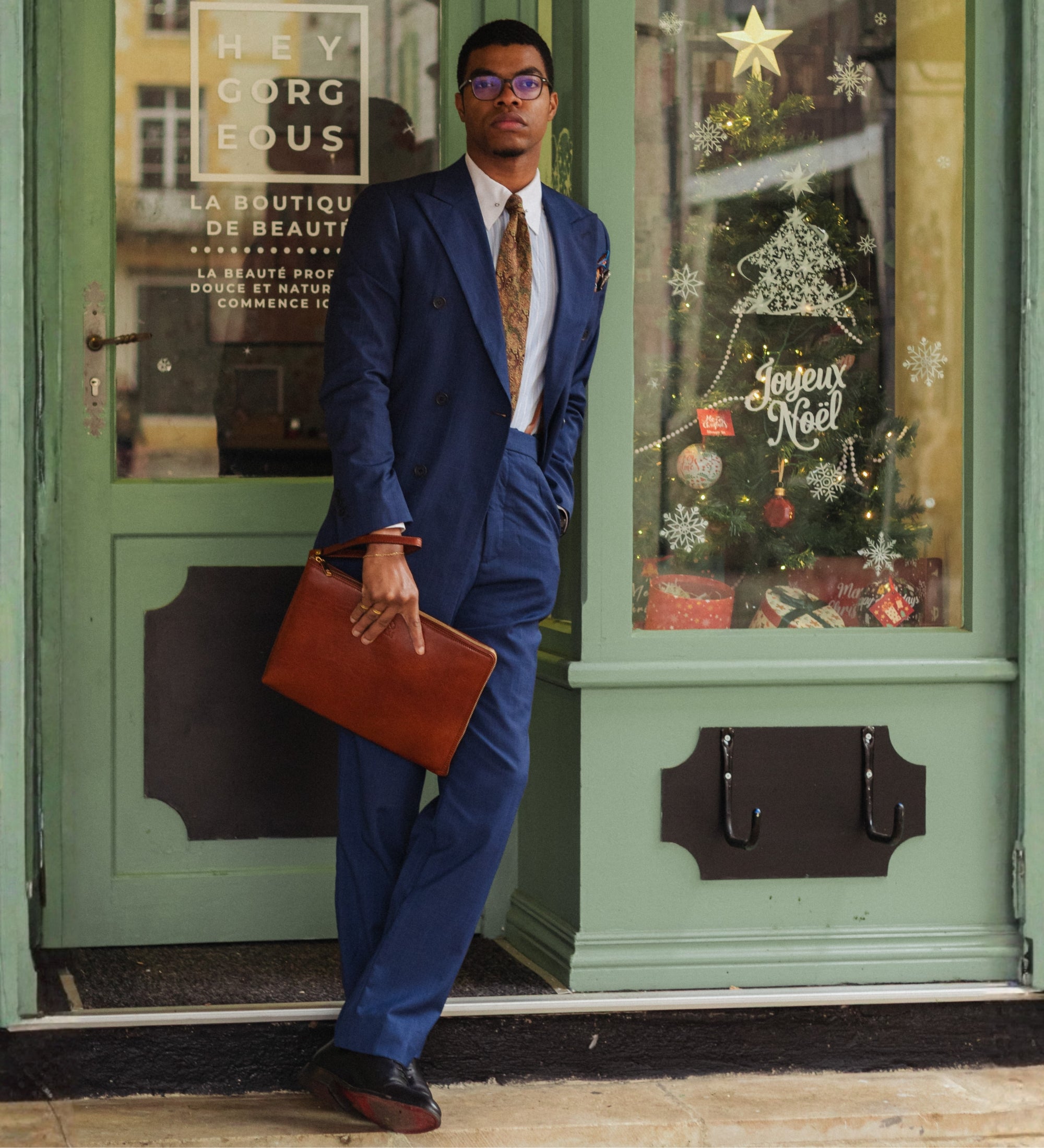 Grote leren clutch compacte handtas voor heren - The Brothers Karamazov